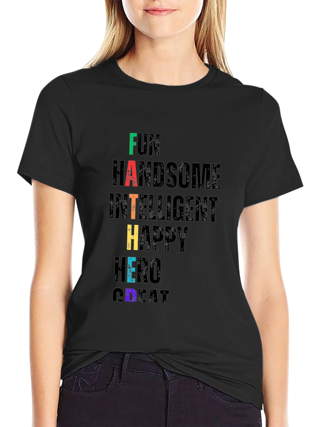 Fun Dad Black Graphic T-Shirt
