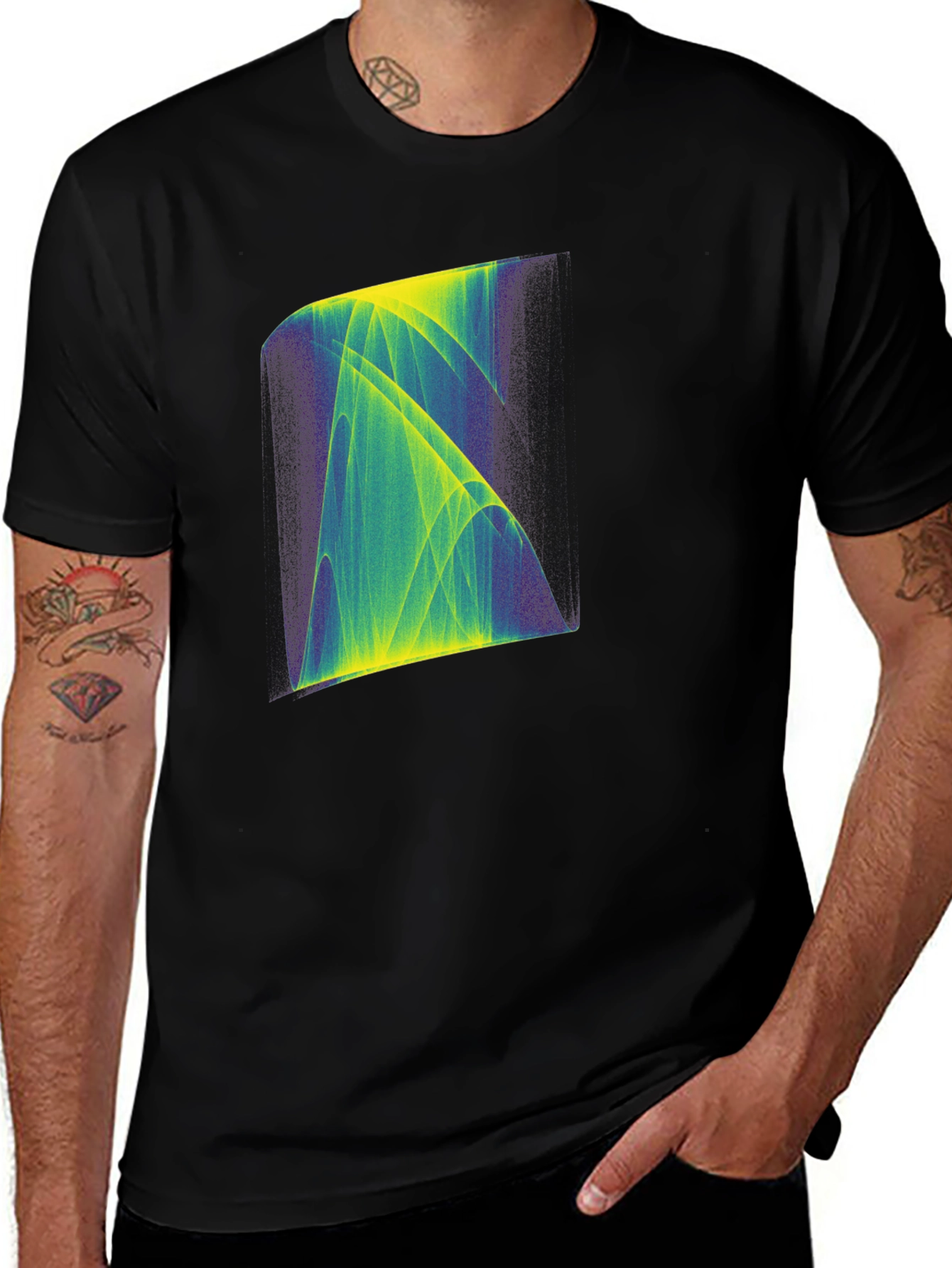 Abstract Graphic Print Black T-Shirt
