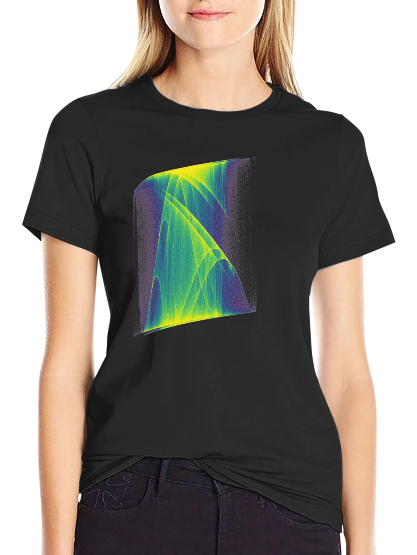 Abstract Graphic Print Black T-Shirt