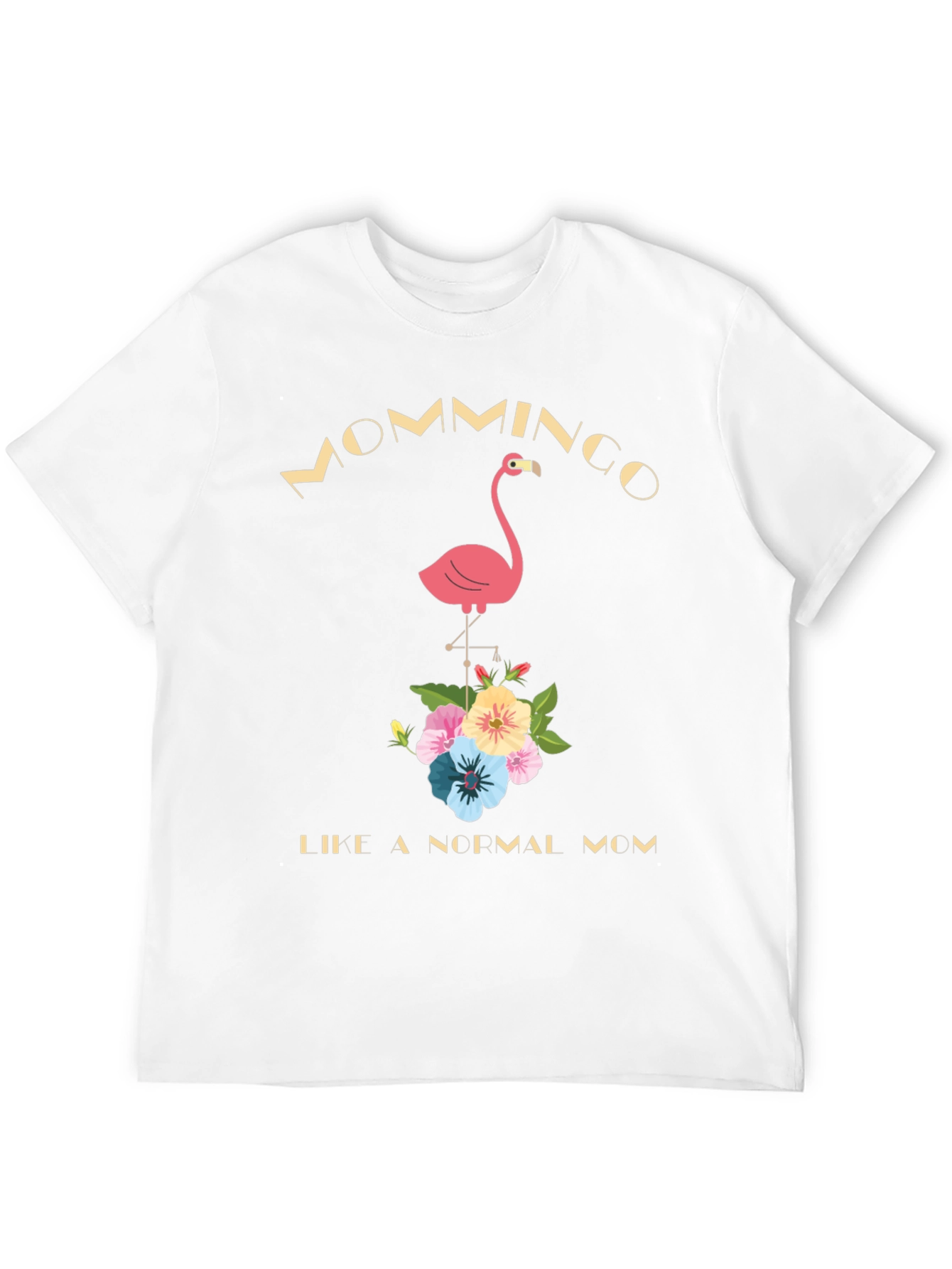 Mommingo T-Shirt - Flamingo & Floral Design
