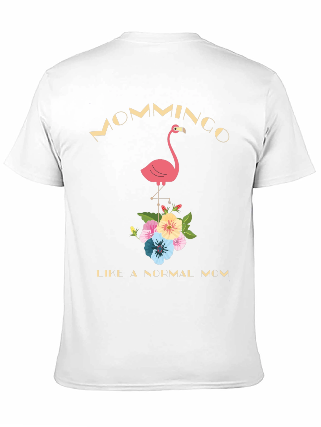 Mommingo T-Shirt - Flamingo & Floral Design