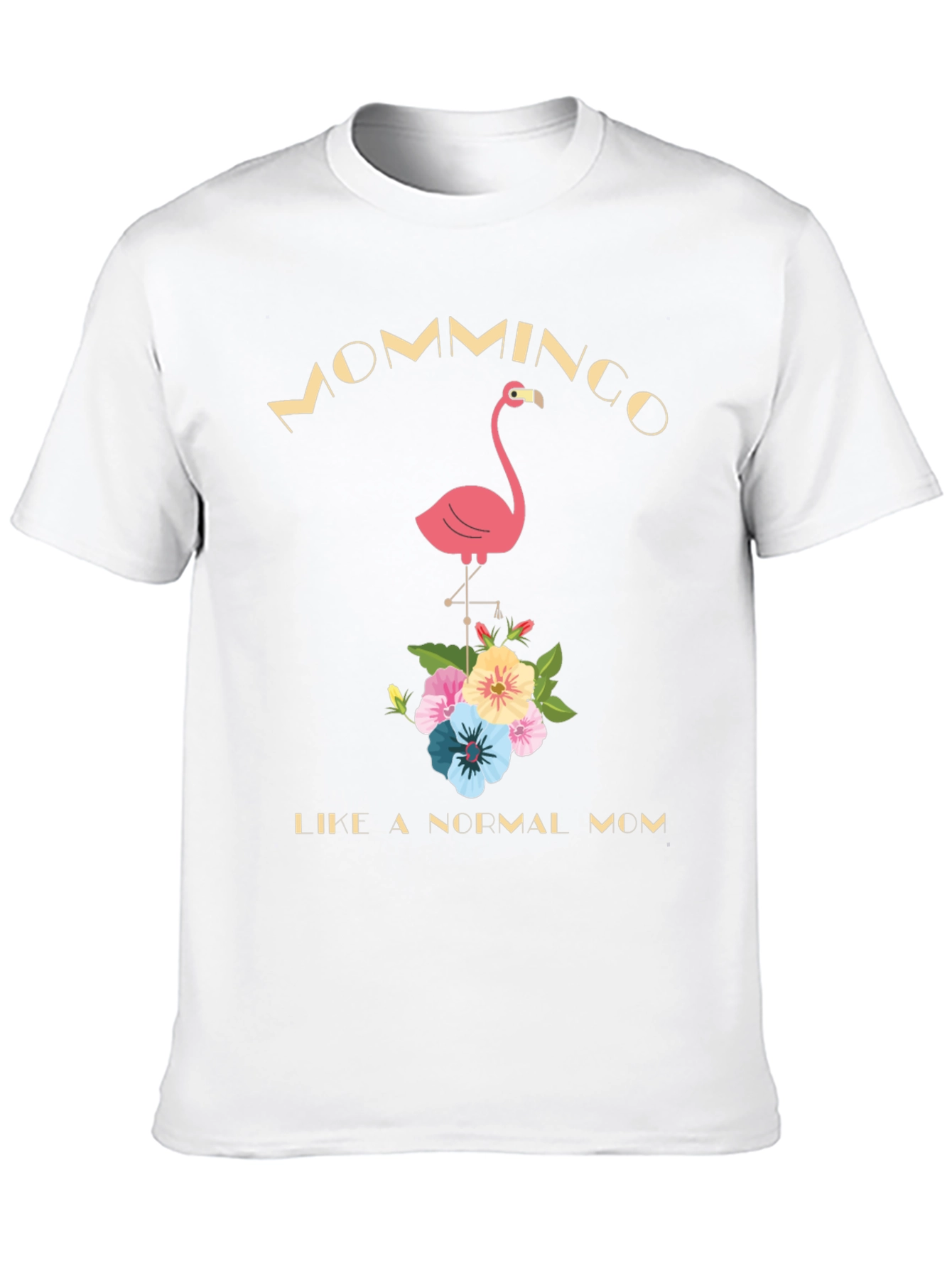 Mommingo T-Shirt - Flamingo & Floral Design