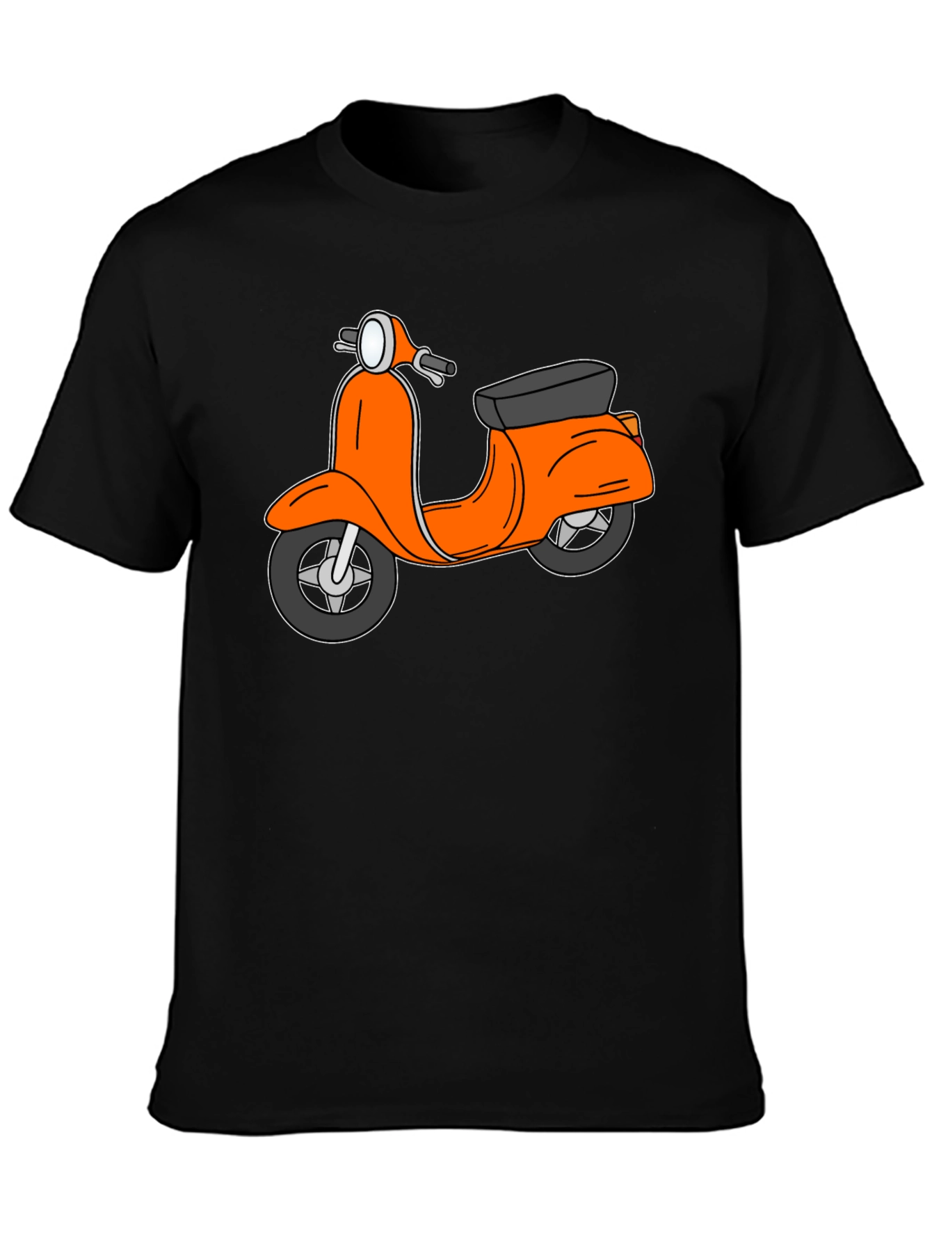 Retro Scooter Graphic Tee - Black