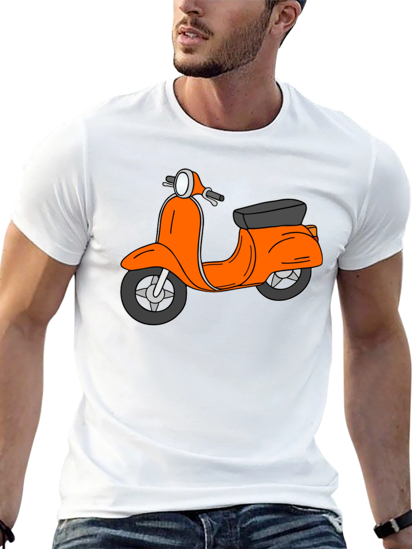 Retro Scooter Graphic Tee - Black