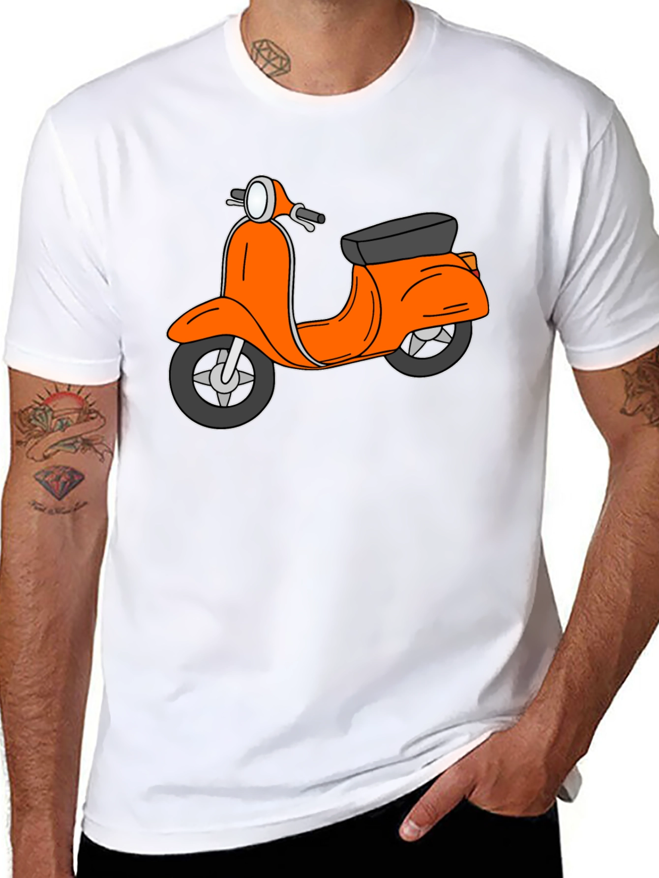 Retro Scooter Graphic Tee - Black