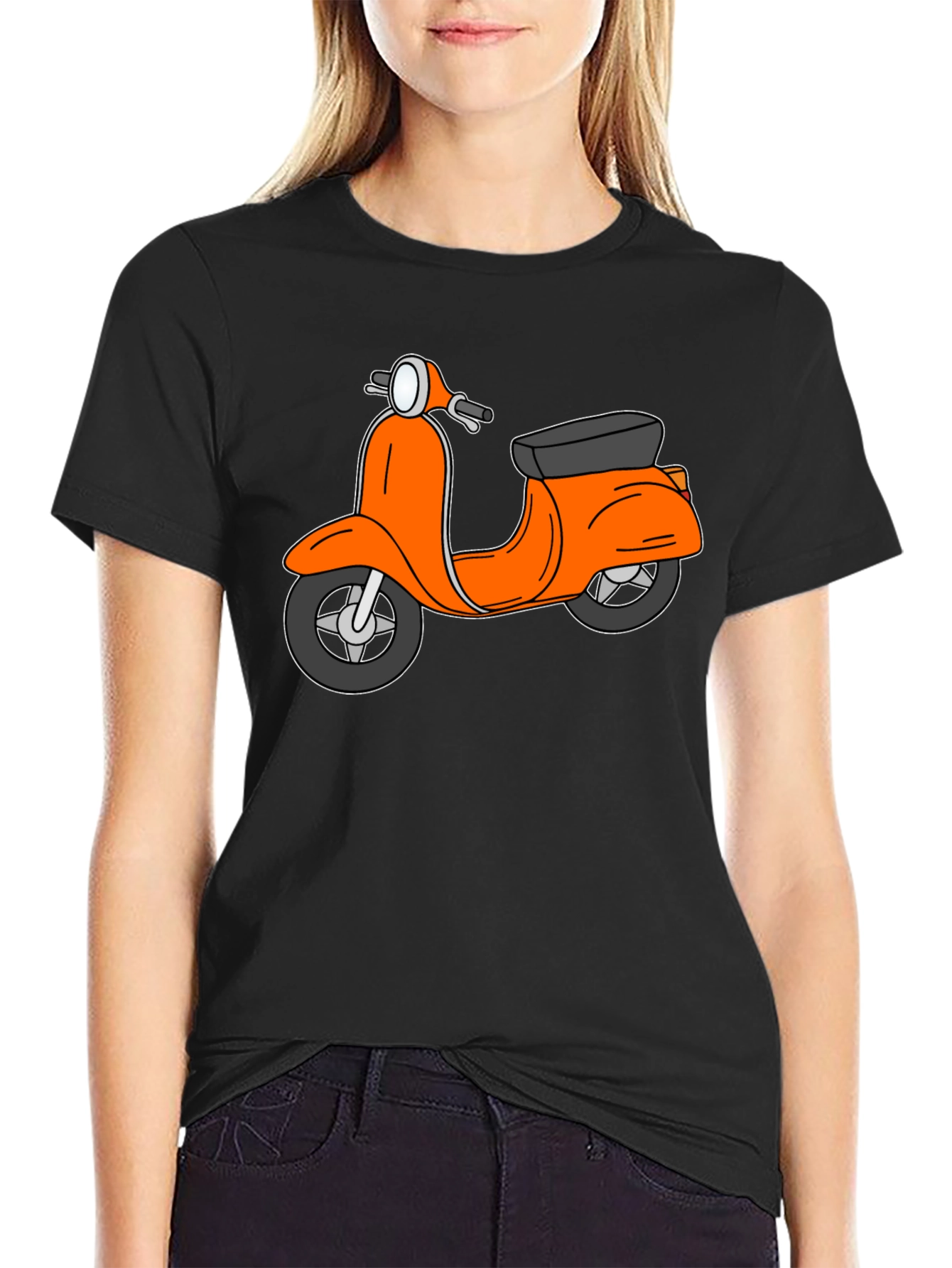 Retro Scooter Graphic Tee - Black