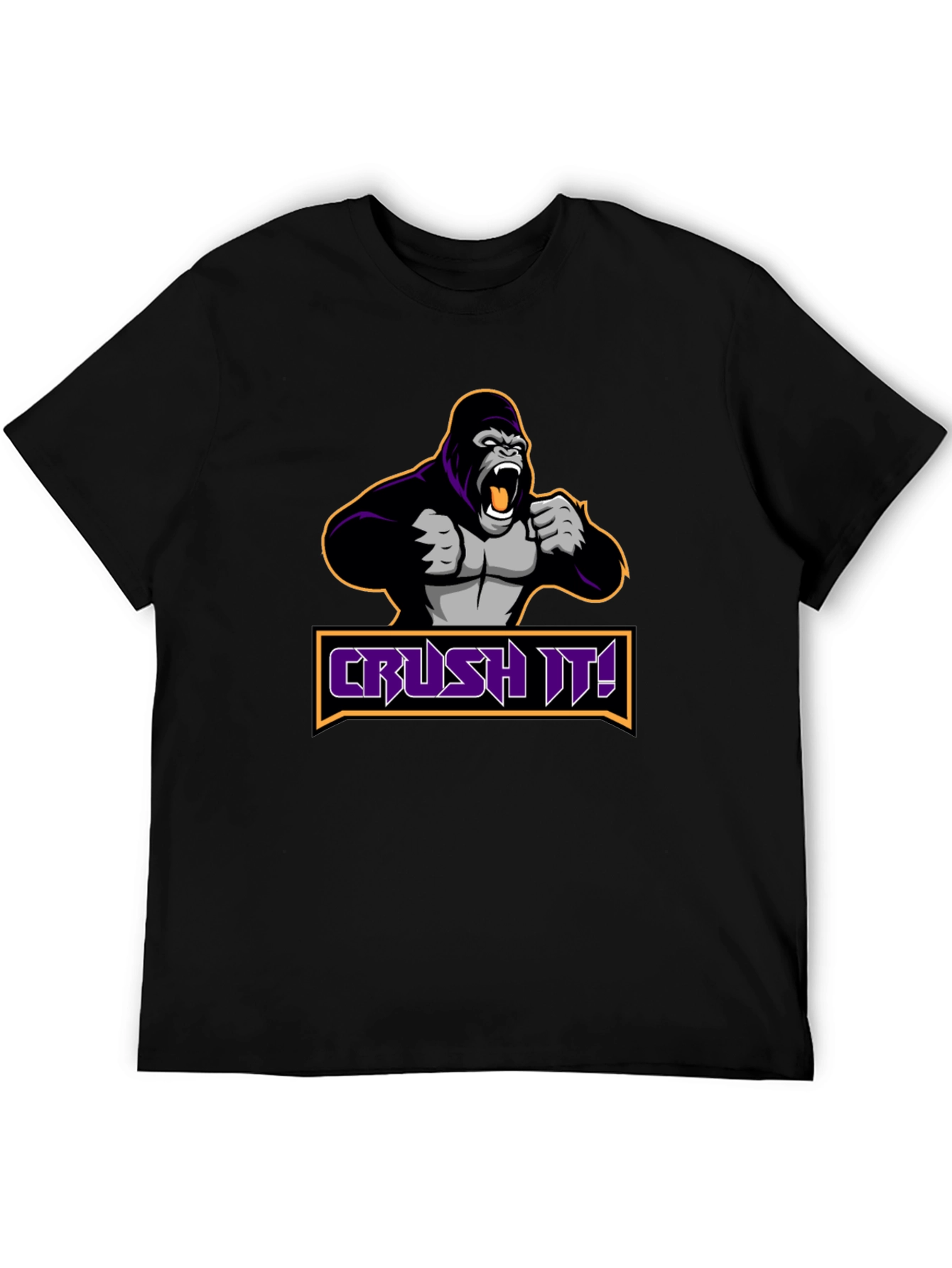 Crush It Gorilla Graphic Black T-Shirt