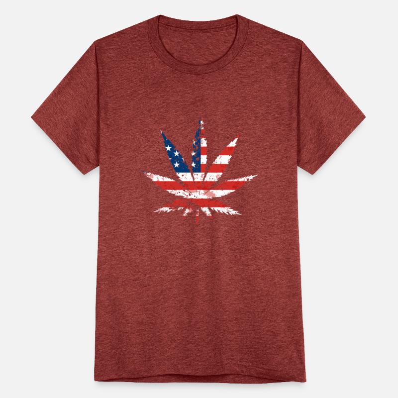 United Stated Flag Into A Weed Leaf