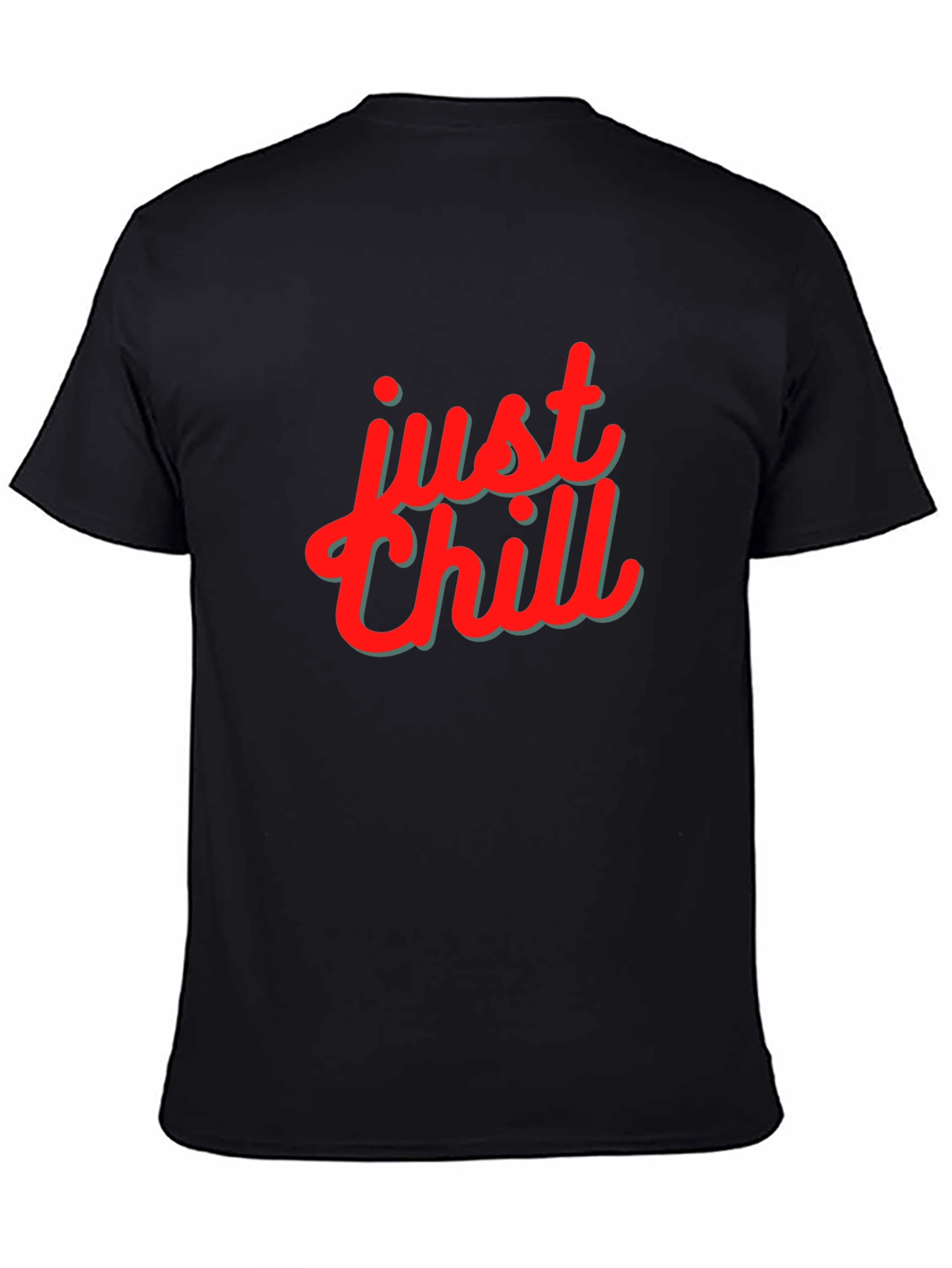 Just Chill Graphic Print Black T-Shirt