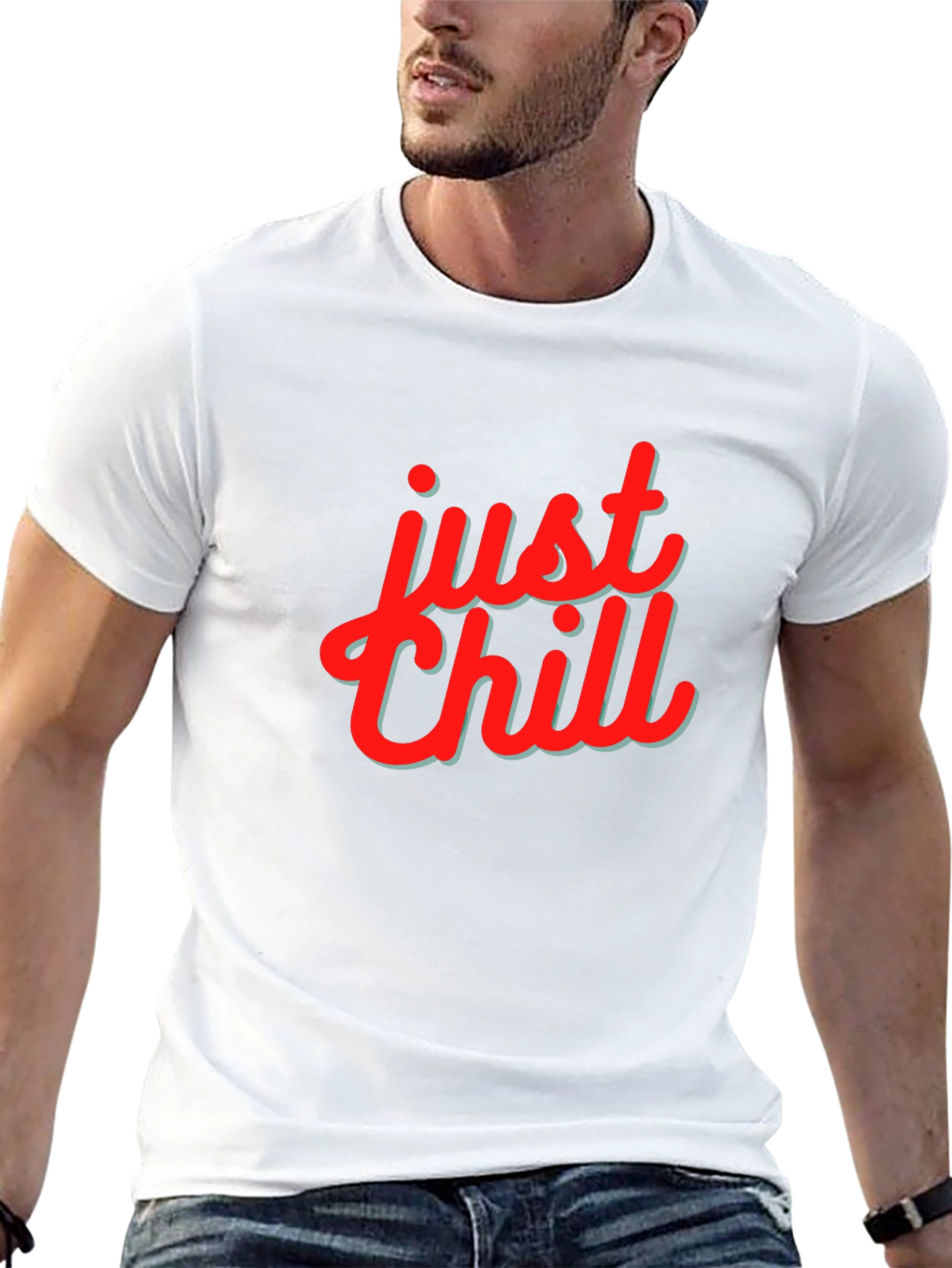 Just Chill Graphic Print Black T-Shirt