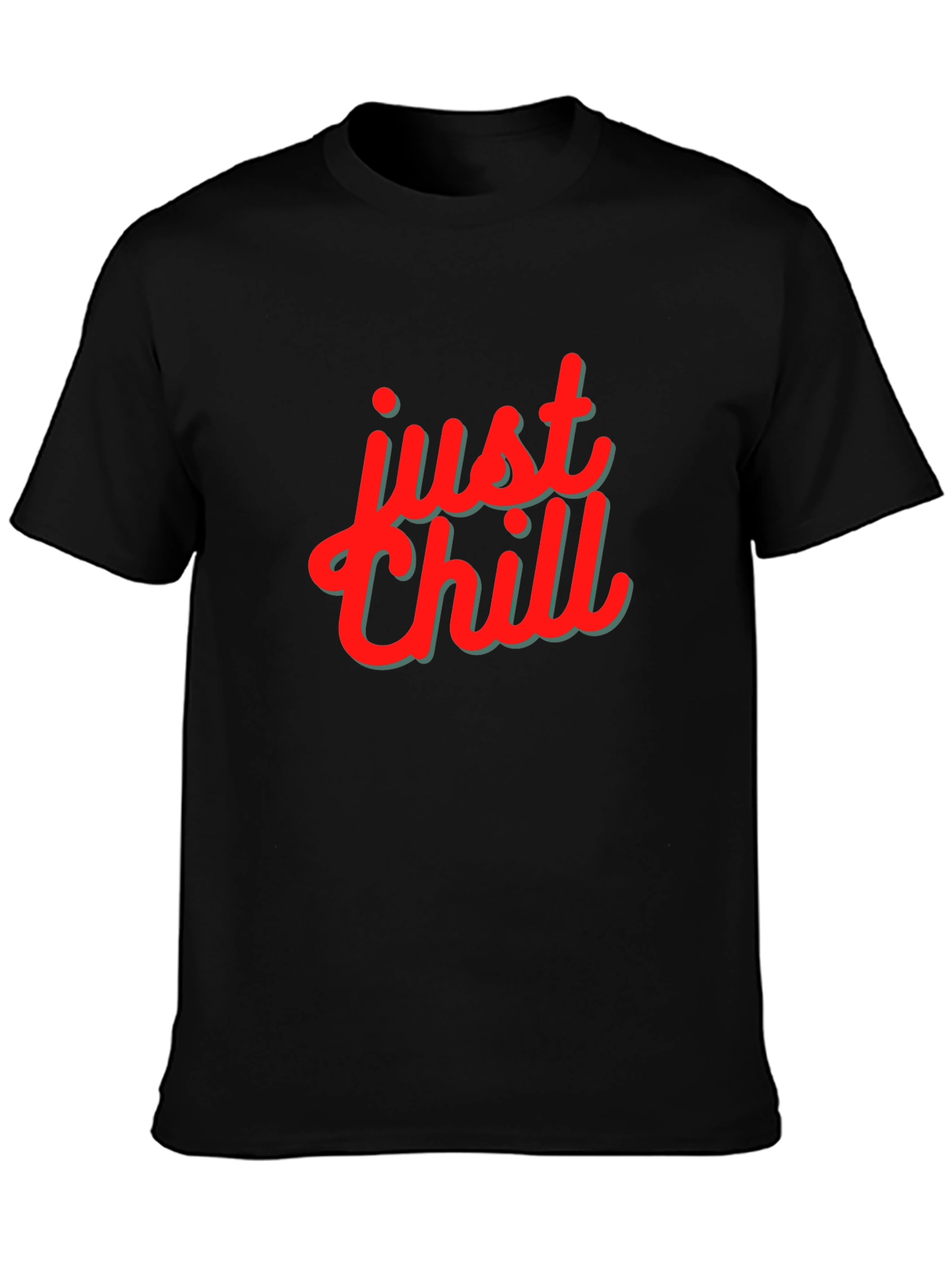 Just Chill Graphic Print Black T-Shirt