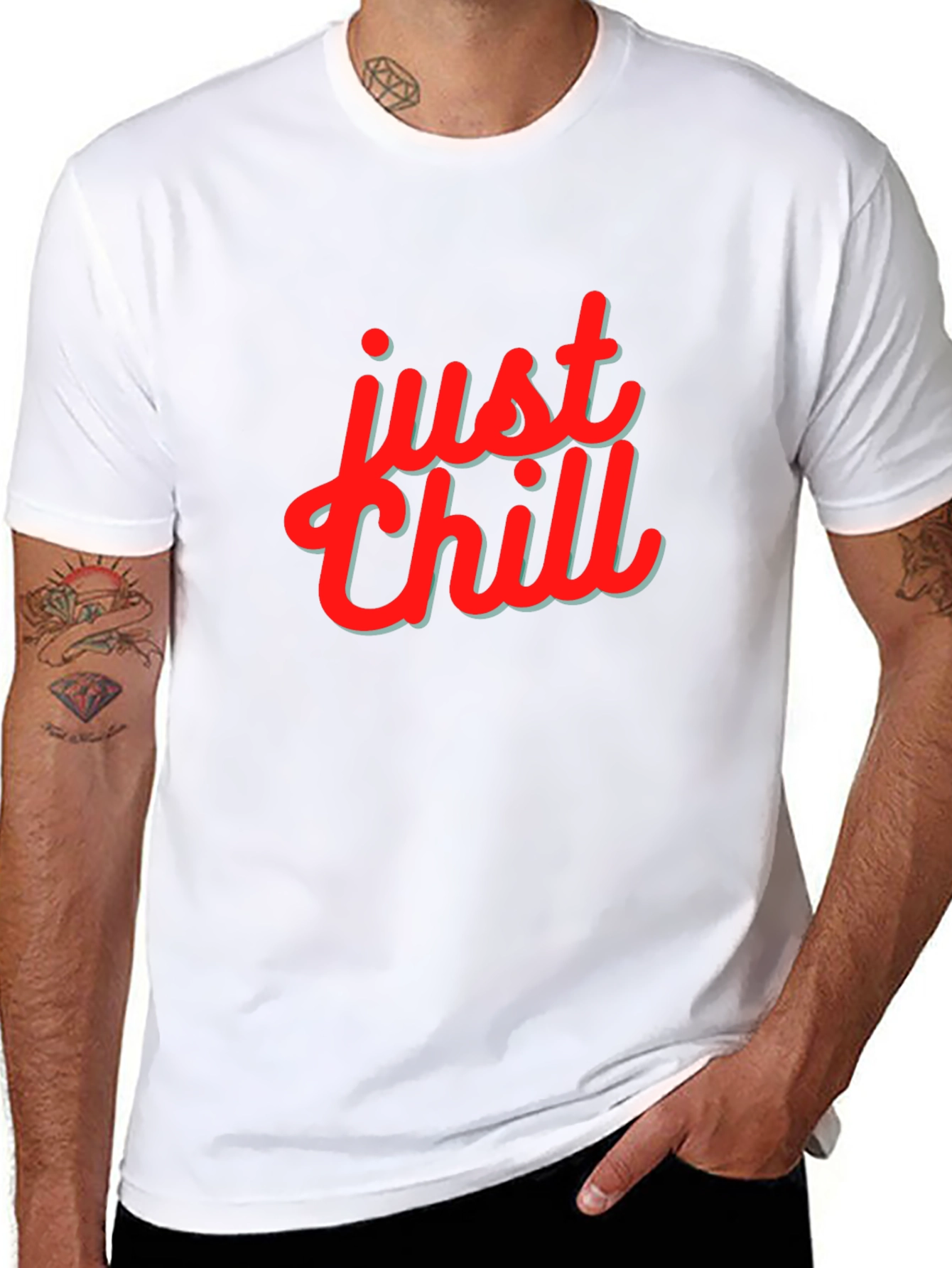 Just Chill Graphic Print Black T-Shirt