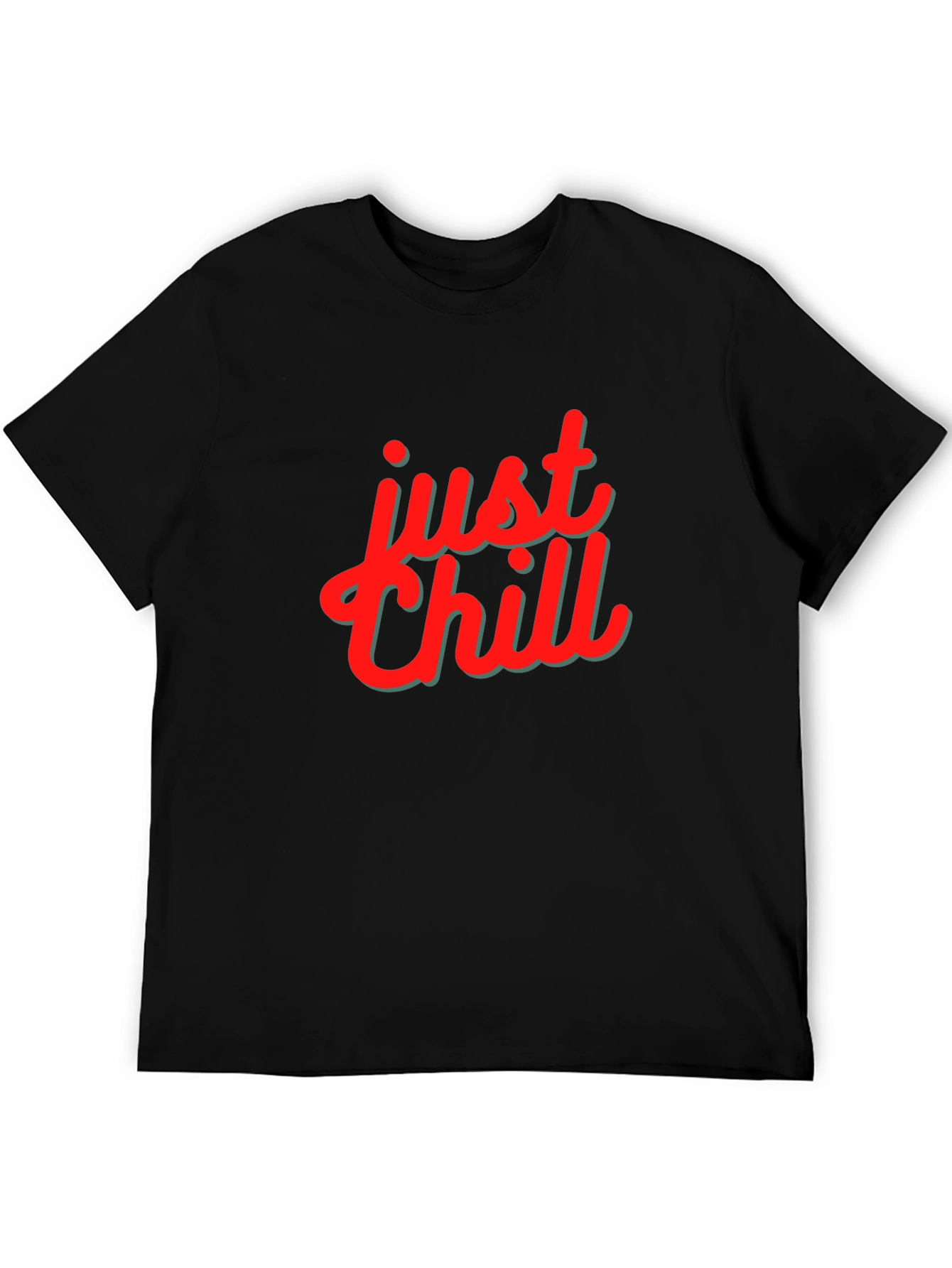 Just Chill Graphic Print Black T-Shirt