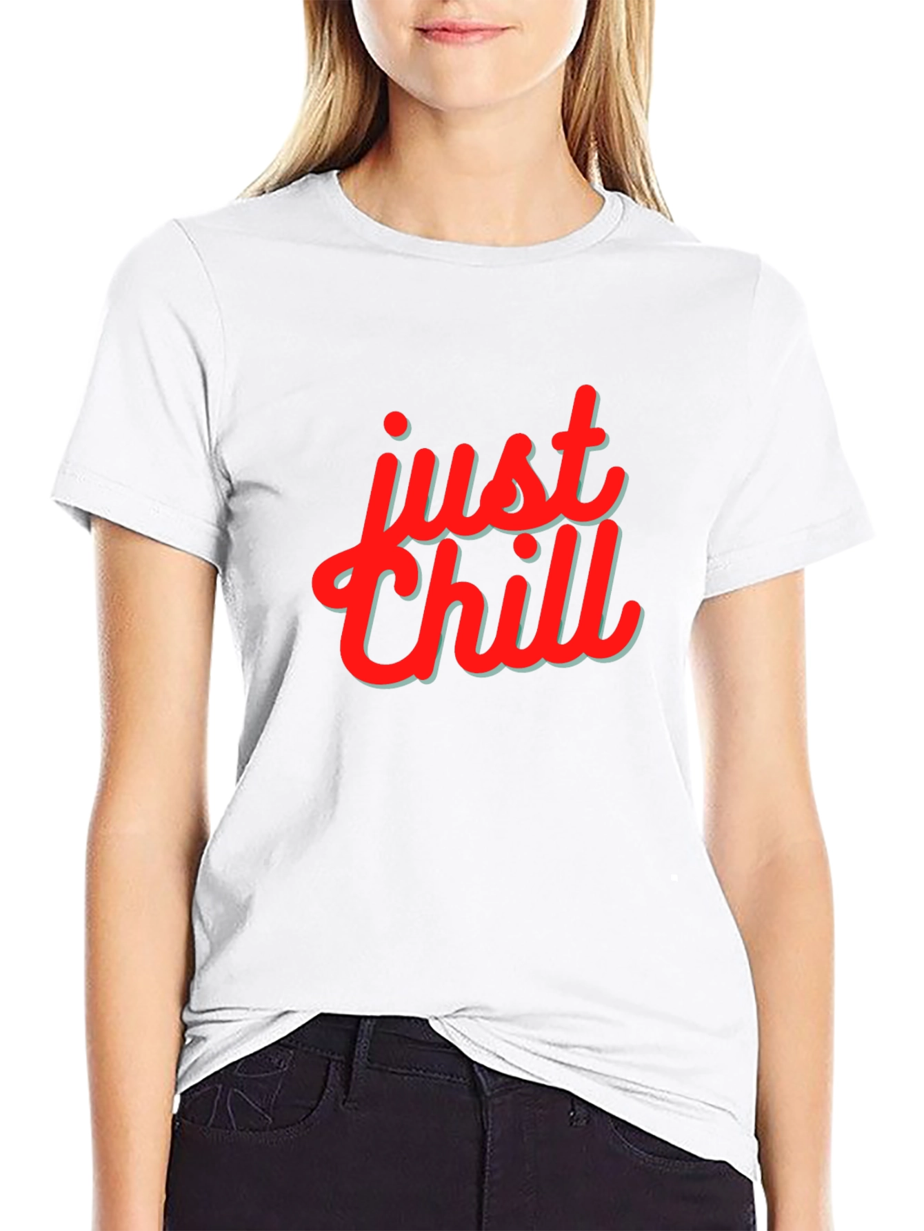 Just Chill Graphic Print Black T-Shirt