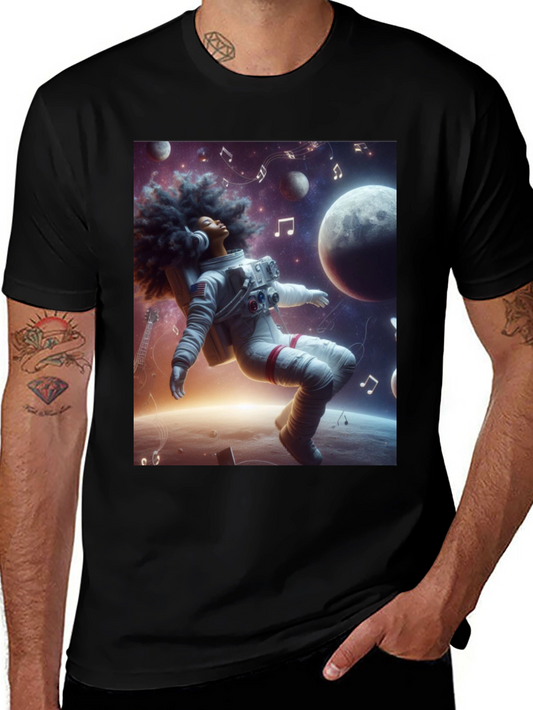 Astronaut Music Black T-Shirt