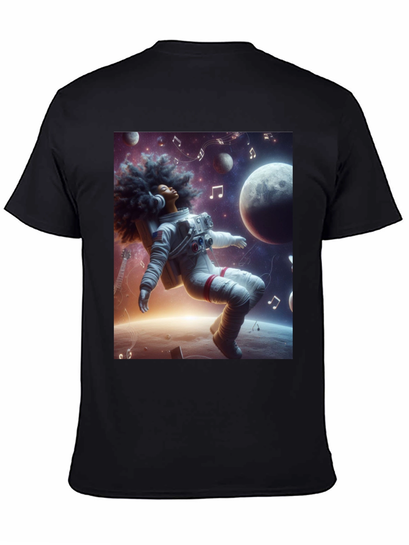 Astronaut Music Black T-Shirt