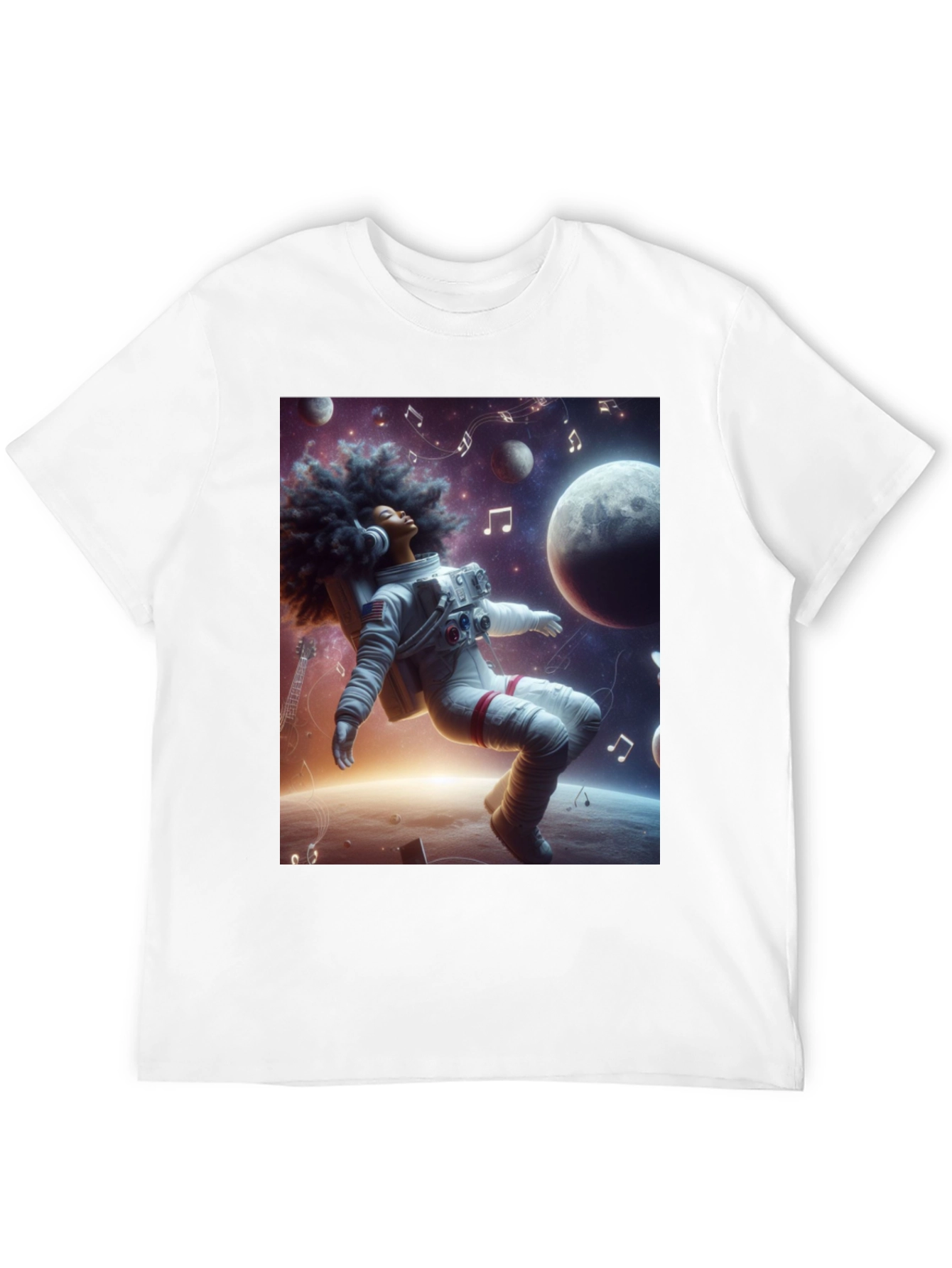 Astronaut Music Black T-Shirt