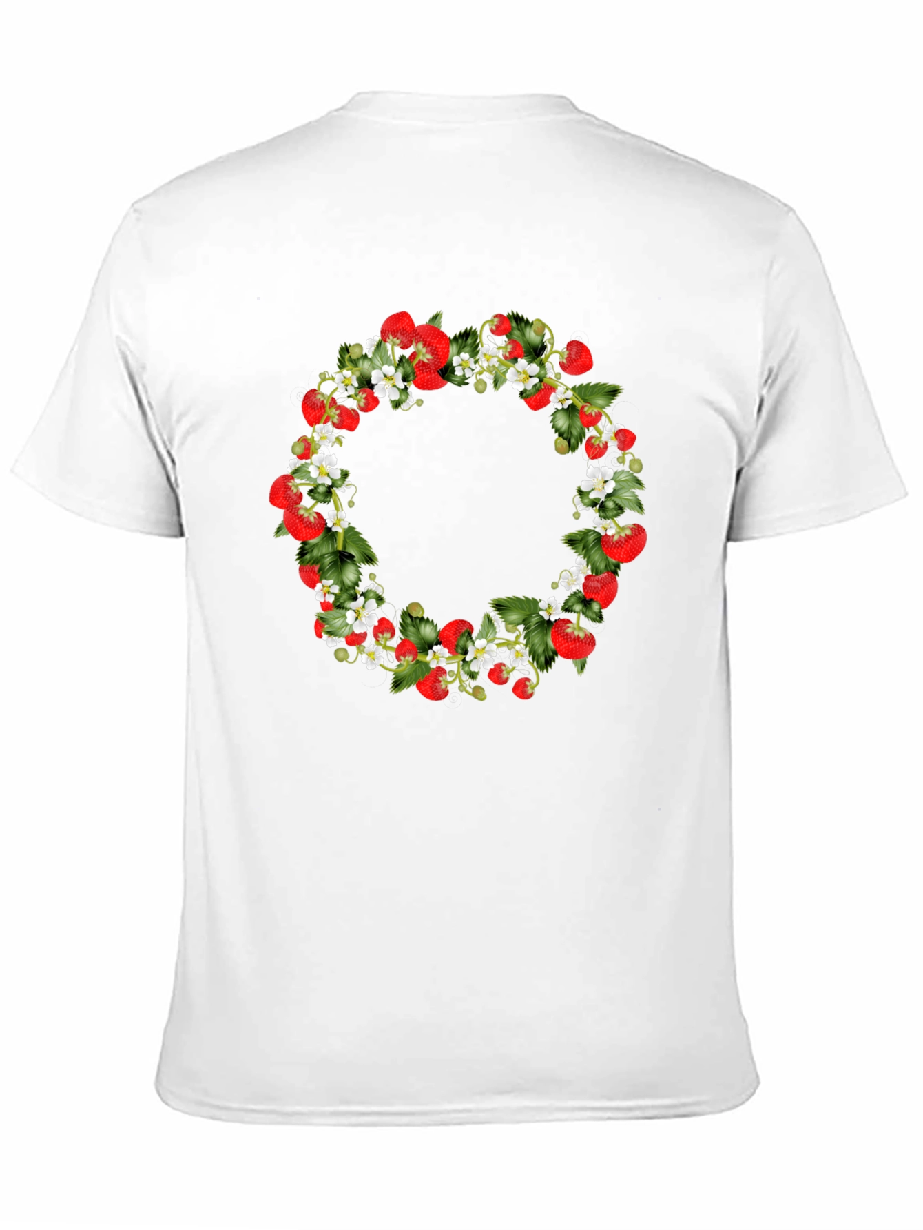 Strawberry Wreath Black T-Shirt