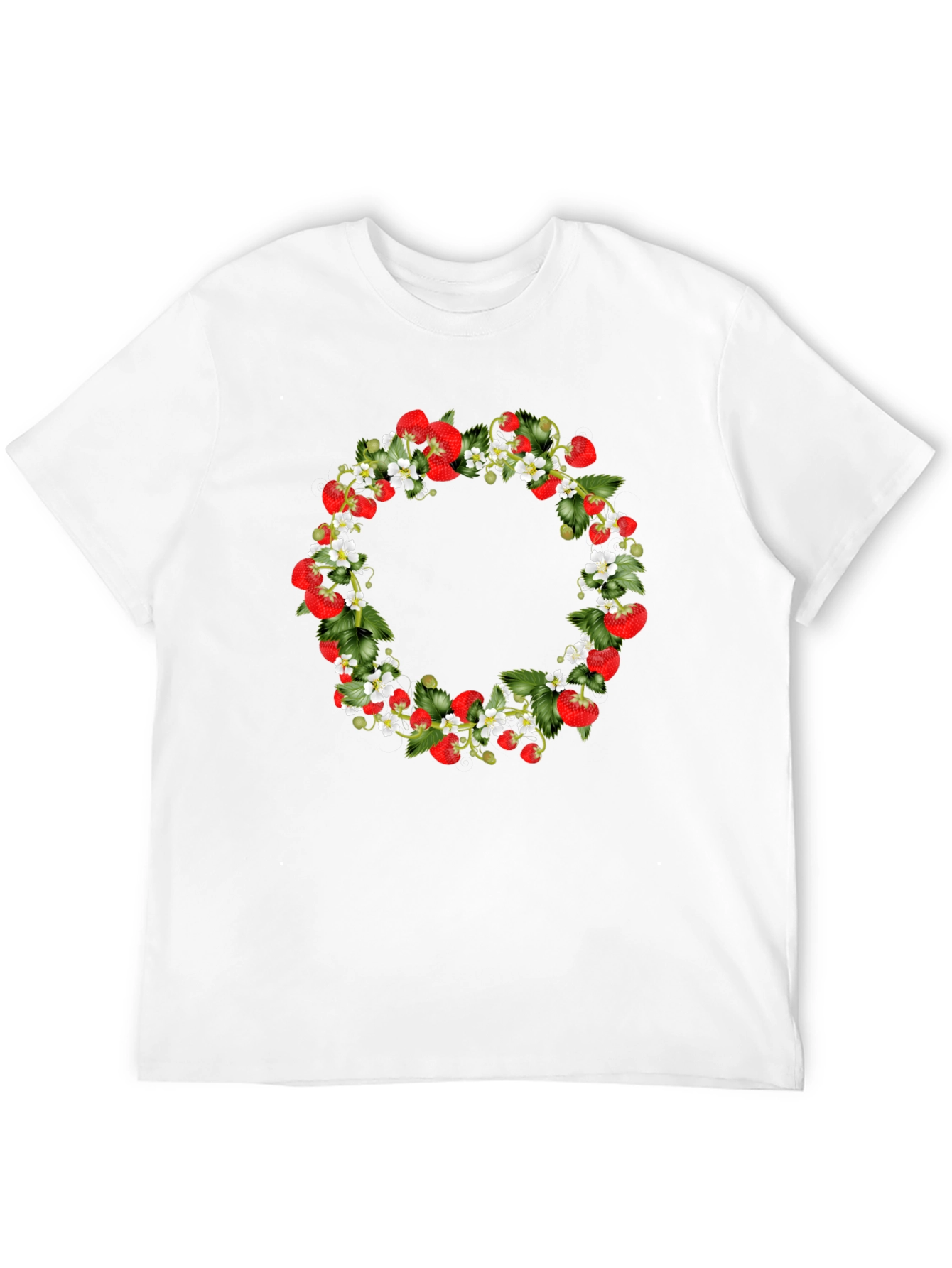 Strawberry Wreath Black T-Shirt