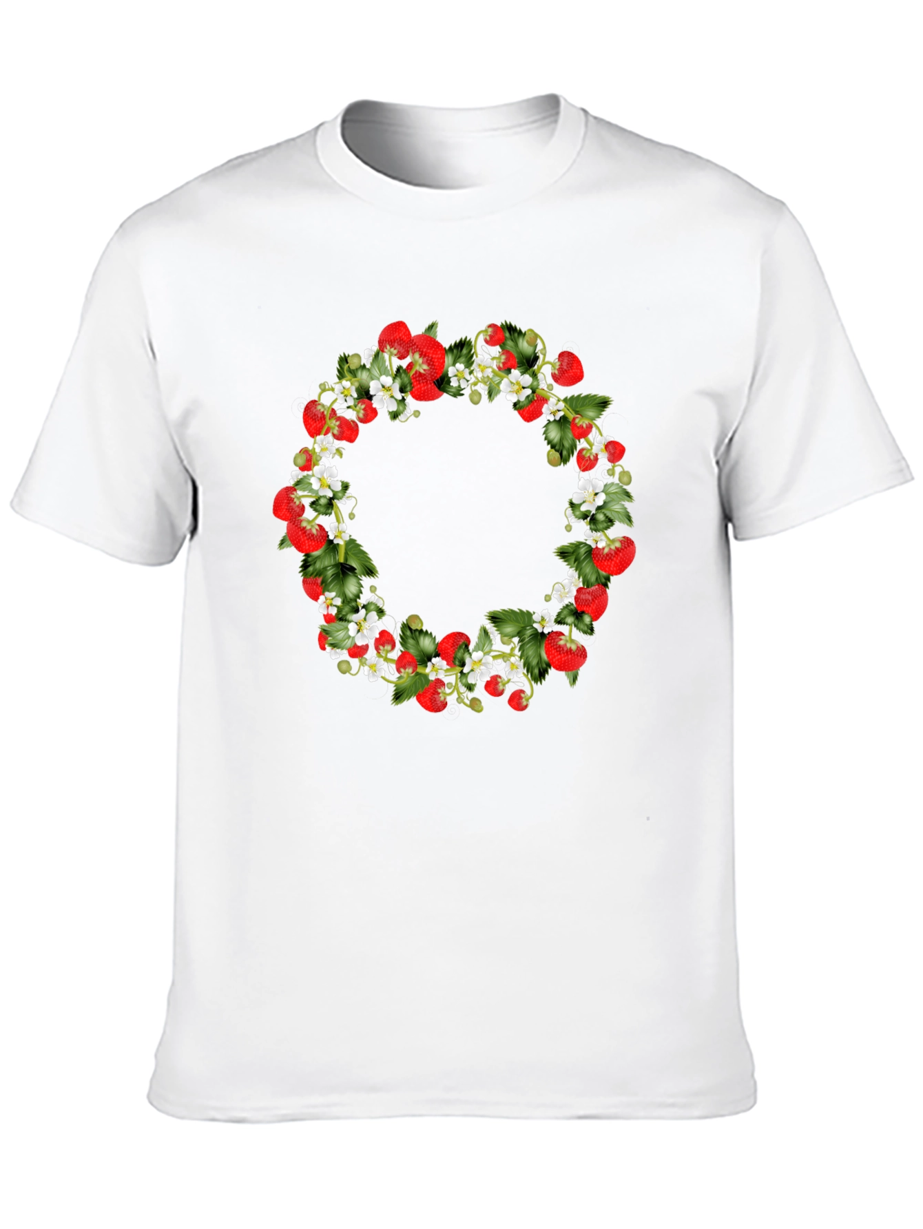Strawberry Wreath Black T-Shirt