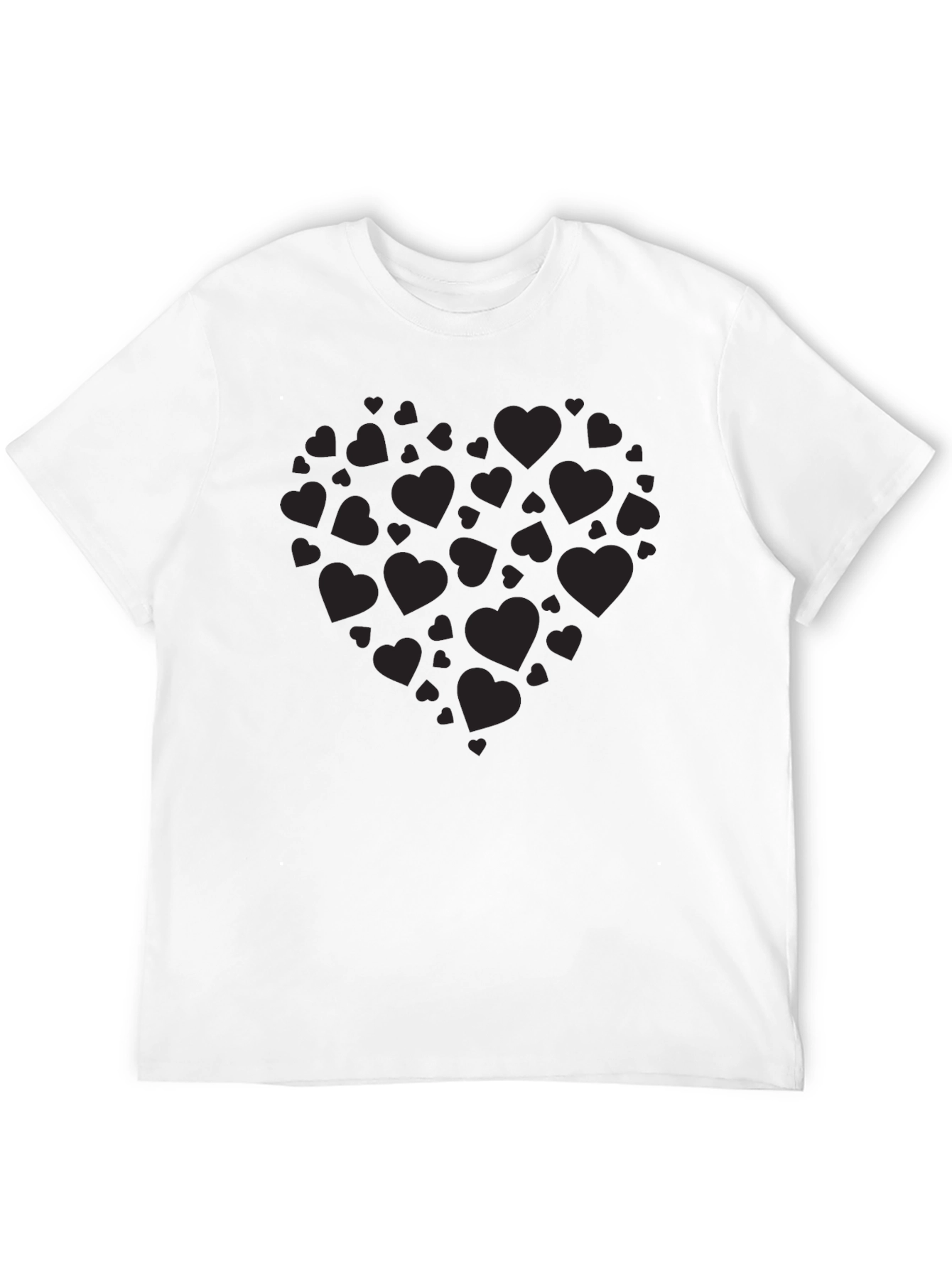 Heart Print Crew Neck T-Shirt