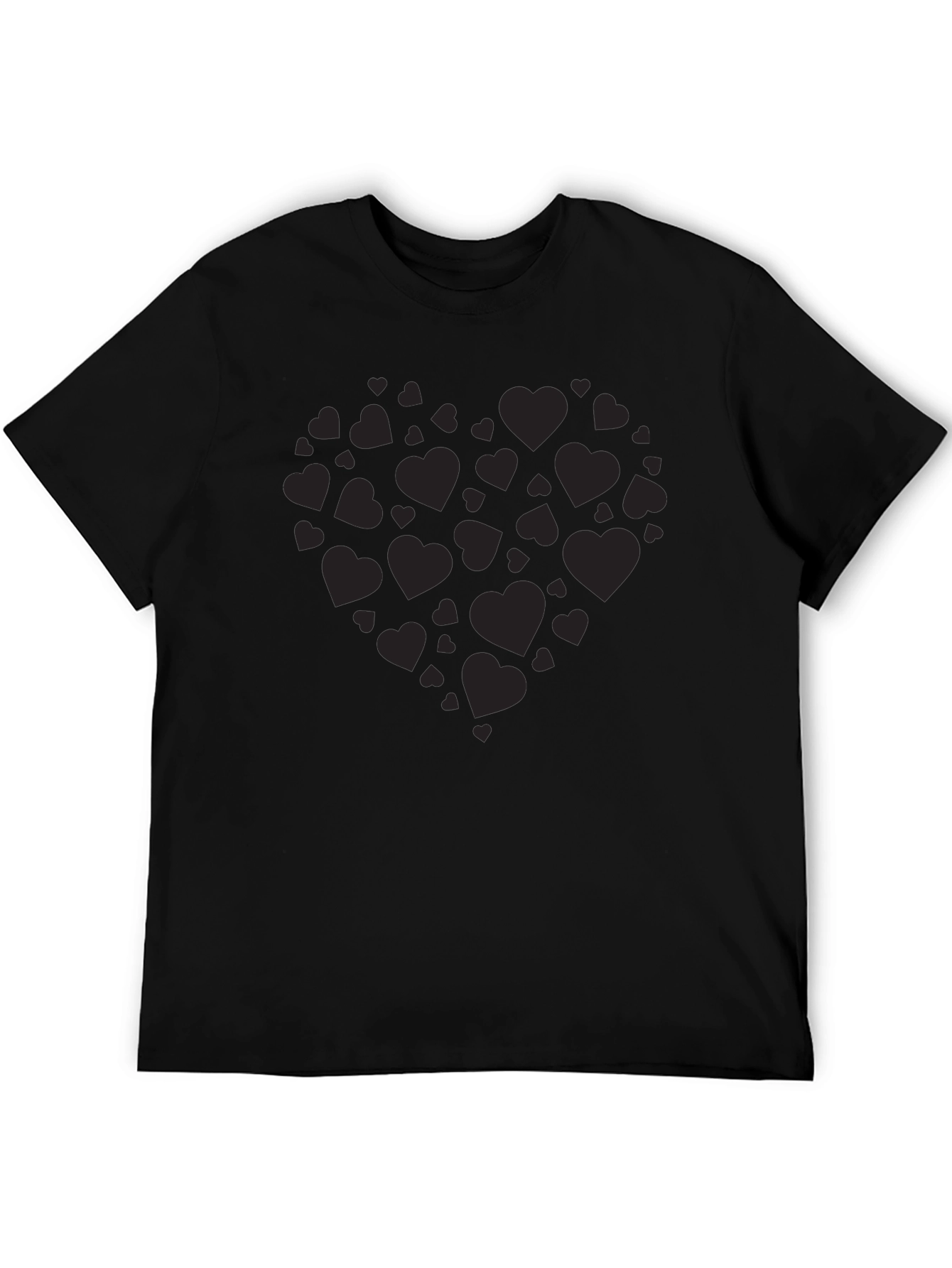 Heart Print Crew Neck T-Shirt