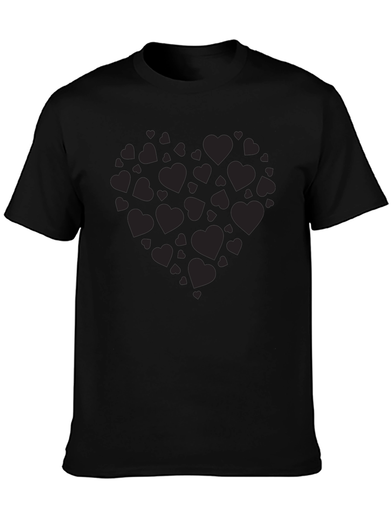 Heart Print Crew Neck T-Shirt