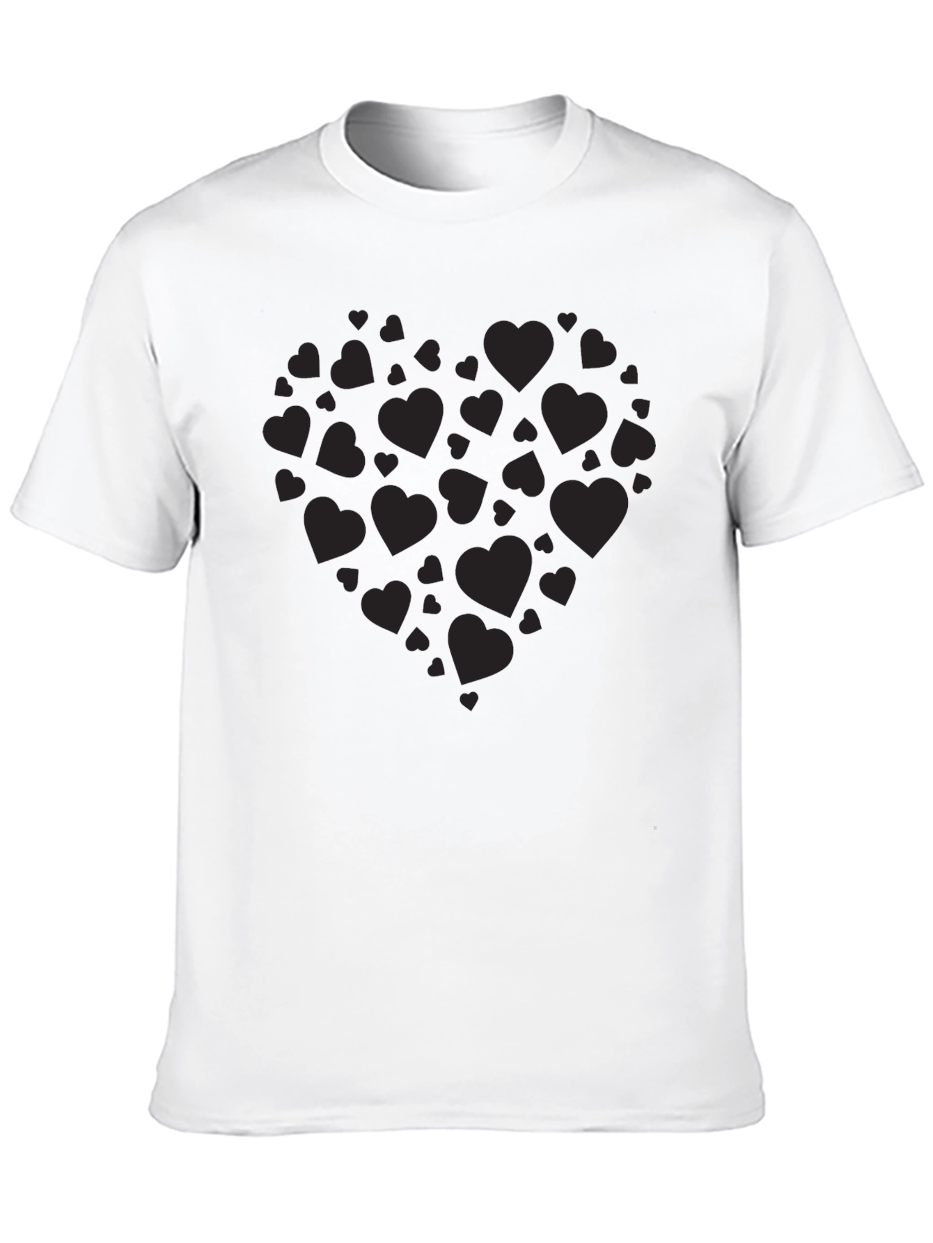 Heart Print Crew Neck T-Shirt