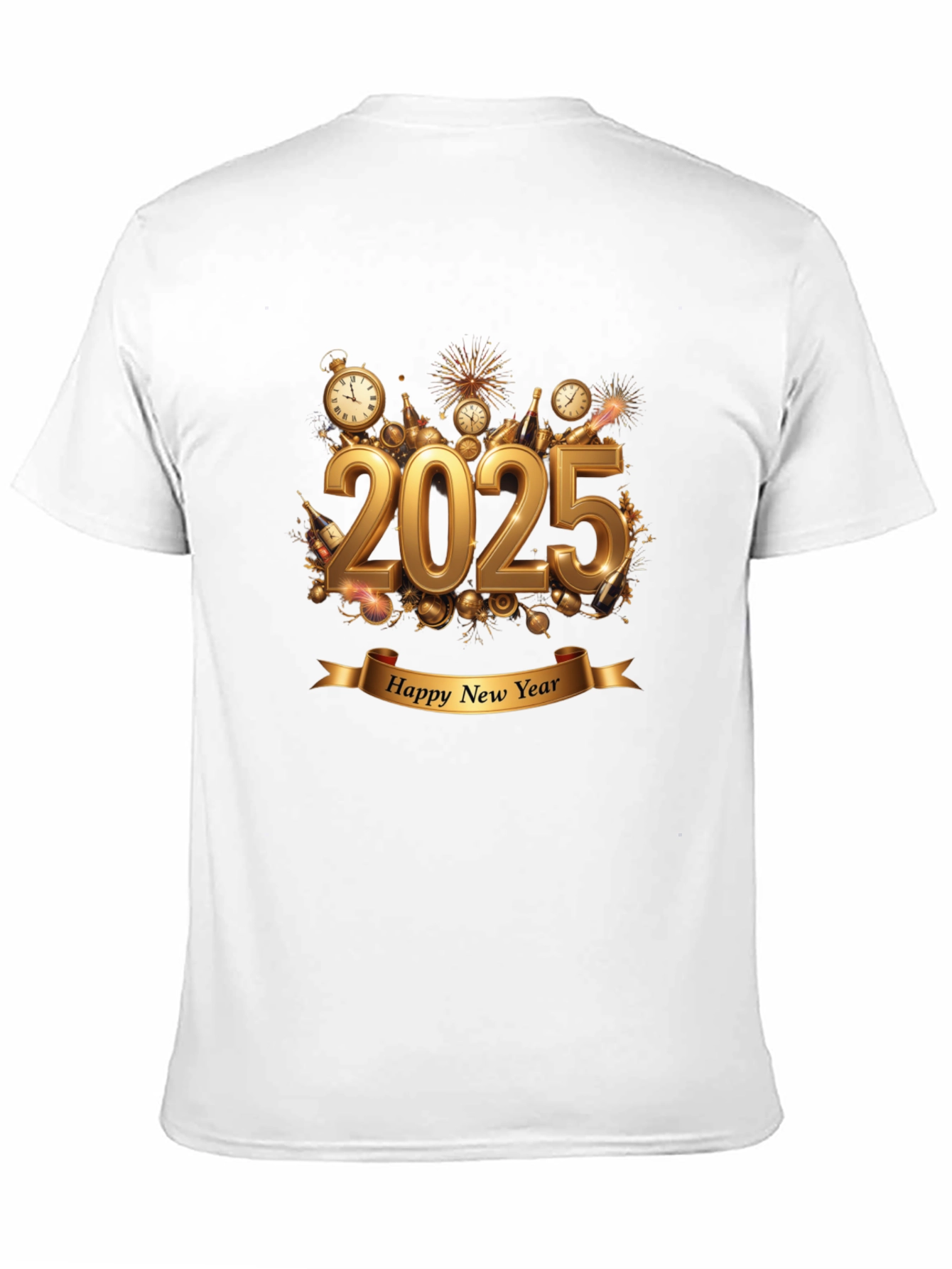 Happy New Year 2025 Black T-Shirt