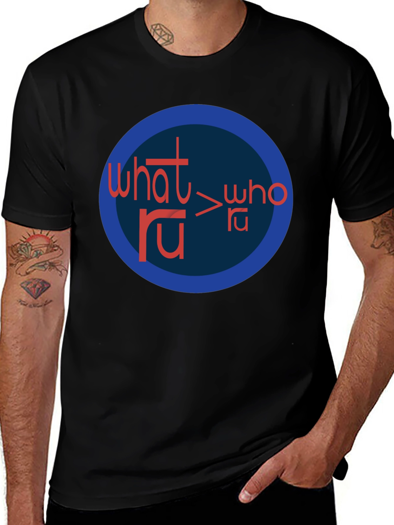 What RU > Who RU Graphic Tee - Black