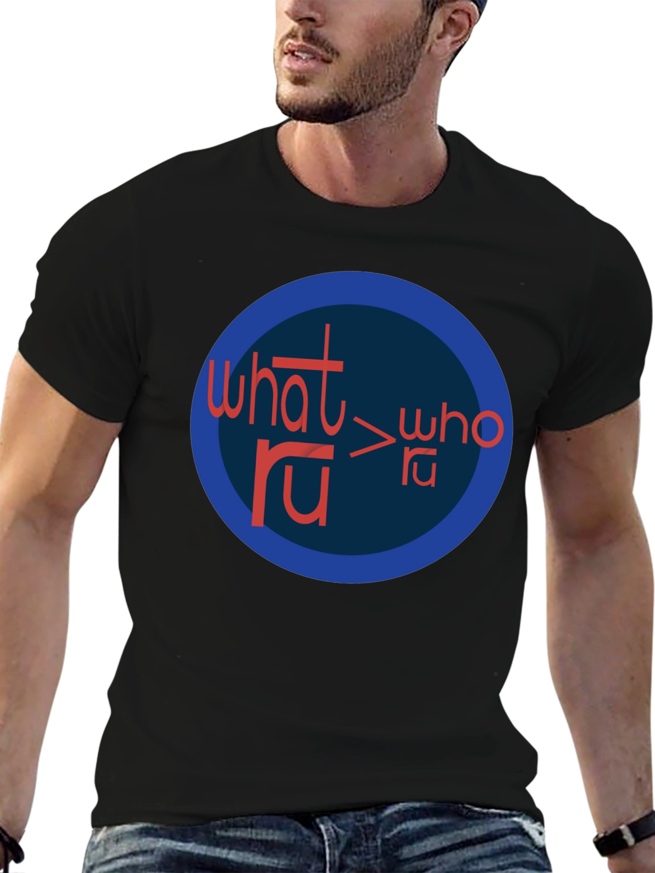 What RU > Who RU Graphic Tee - Black