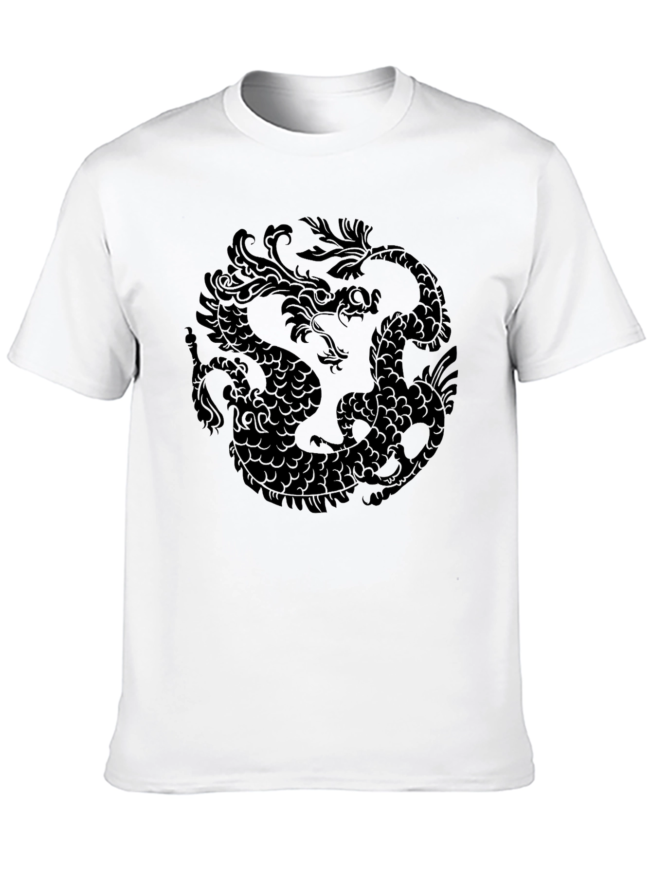 Yin Yang Dragon Graphic Tee - Black