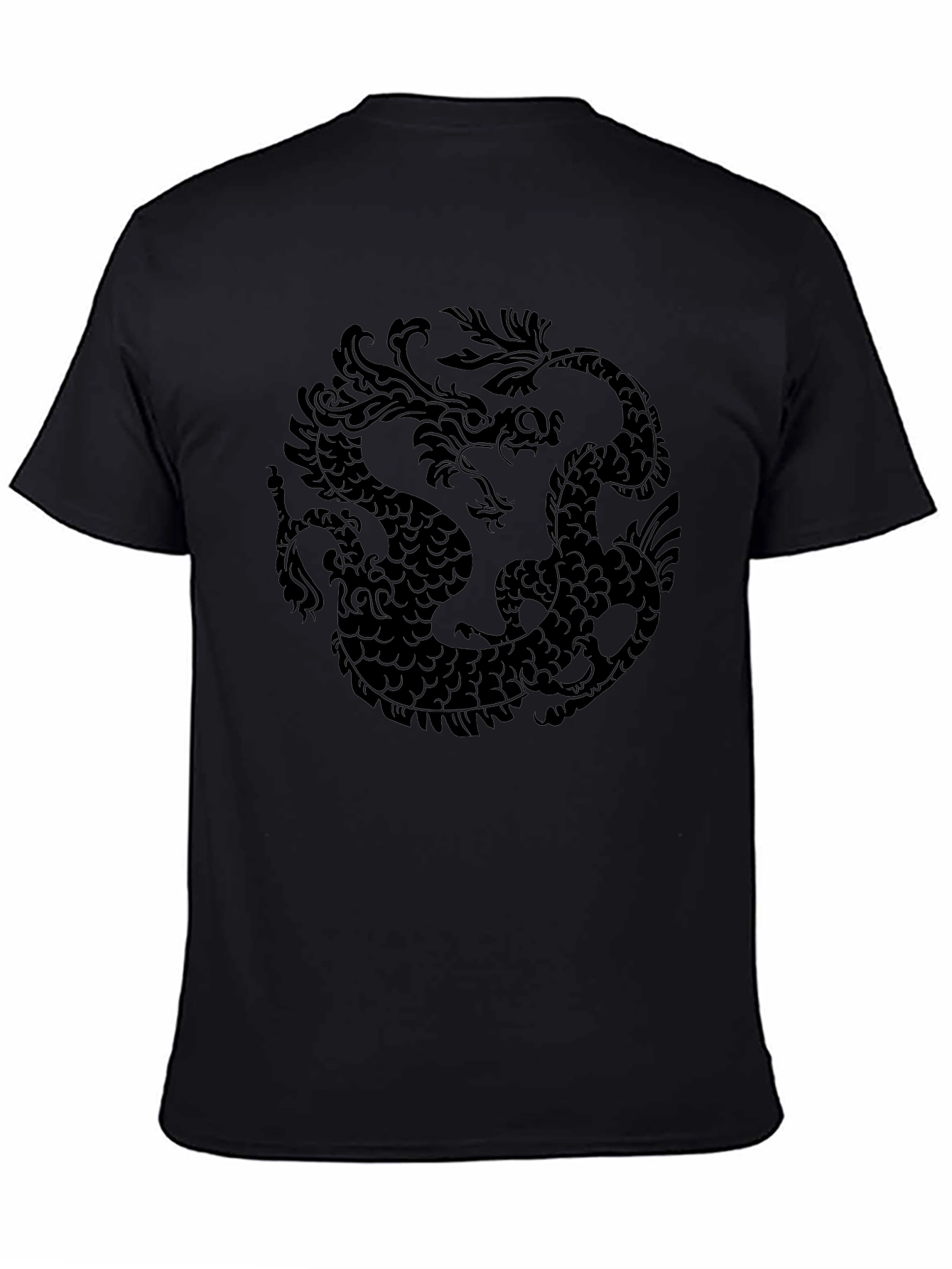 Yin Yang Dragon Graphic Tee - Black