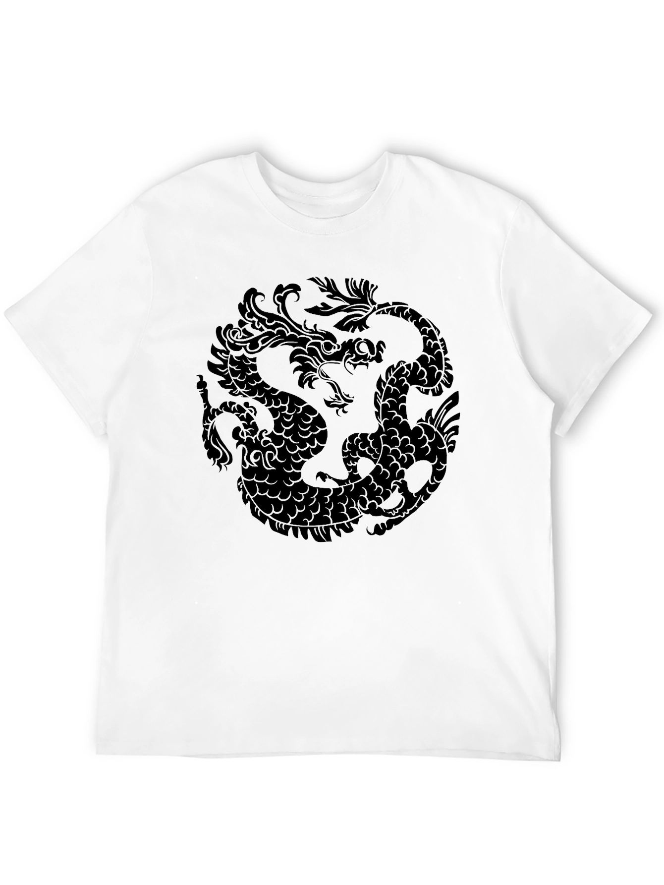 Yin Yang Dragon Graphic Tee - Black