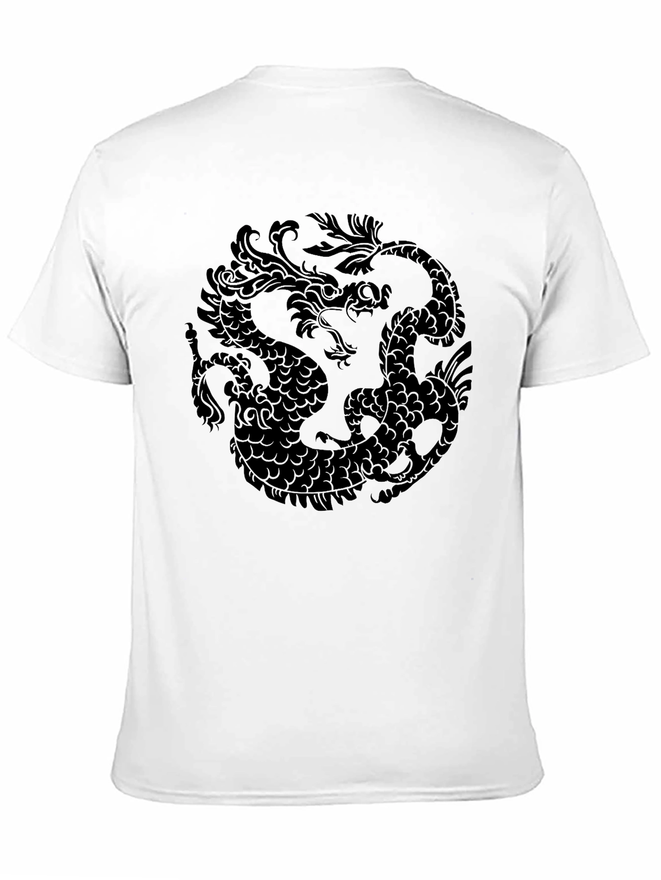 Yin Yang Dragon Graphic Tee - Black