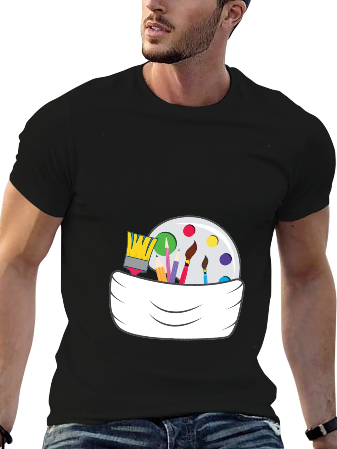 Painters Palette Graphic Tee - Artsy Black T-Shirt