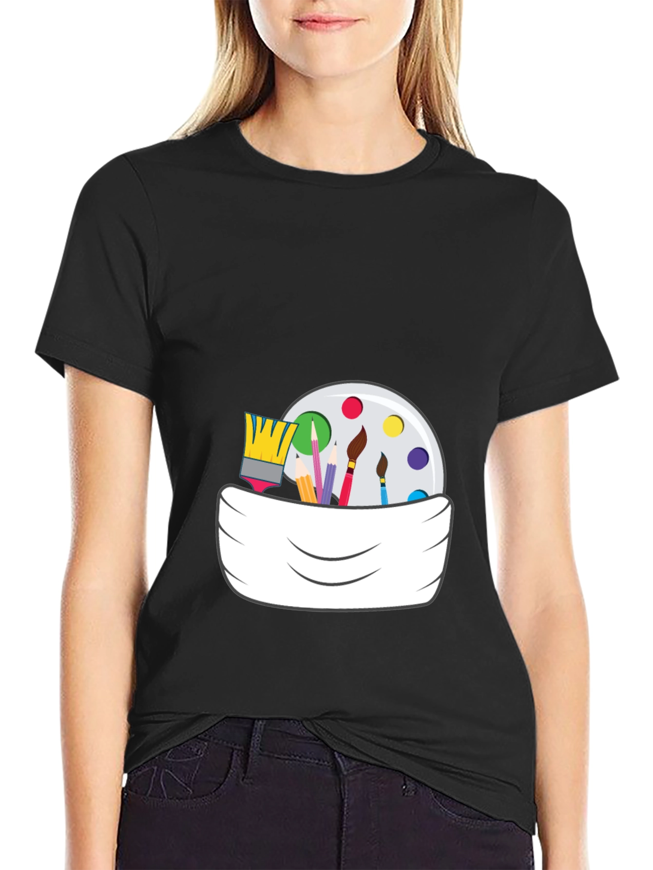 Painters Palette Graphic Tee - Artsy Black T-Shirt