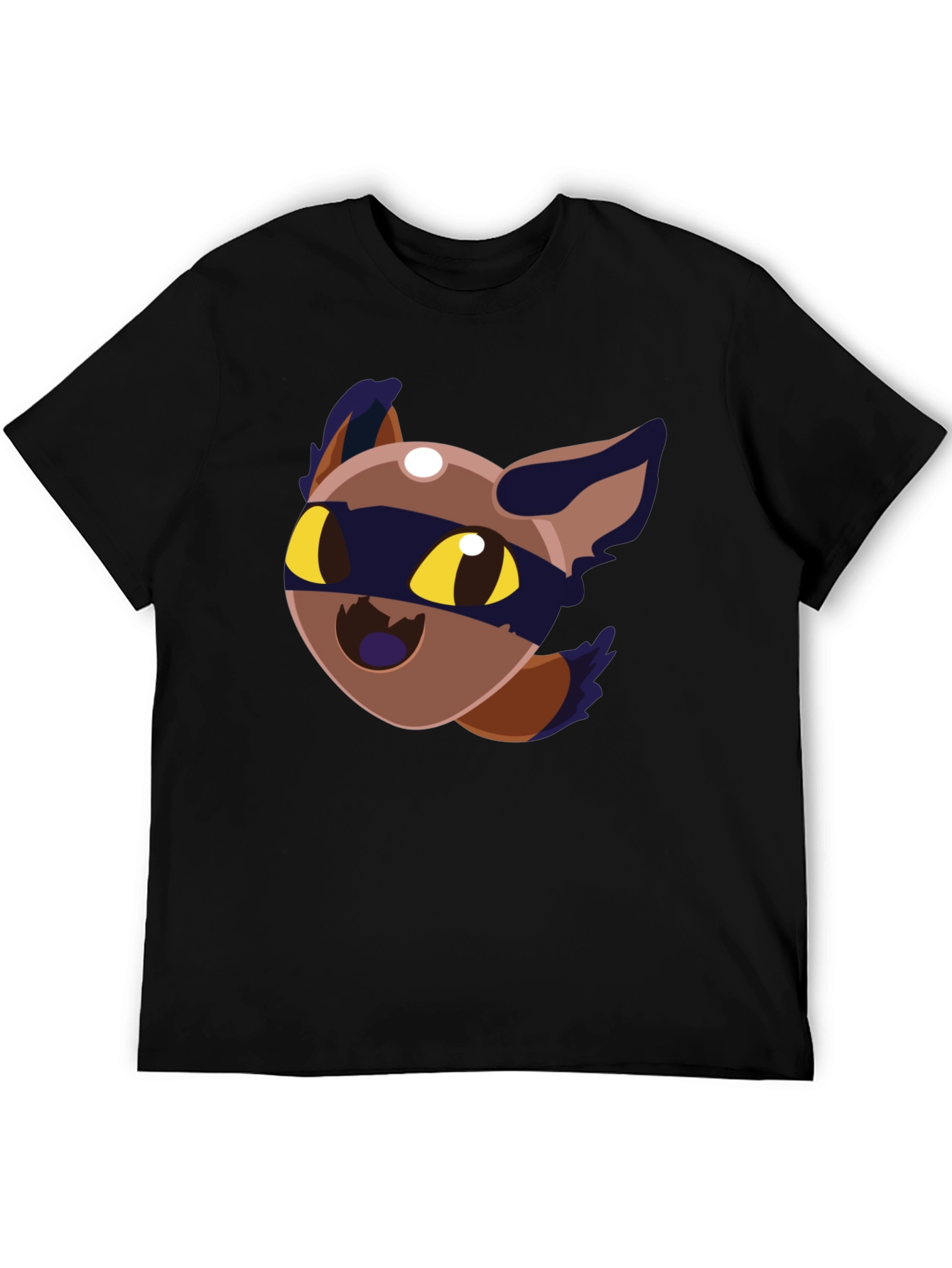 Cartoon Raccoon Graphic Black T-Shirt
