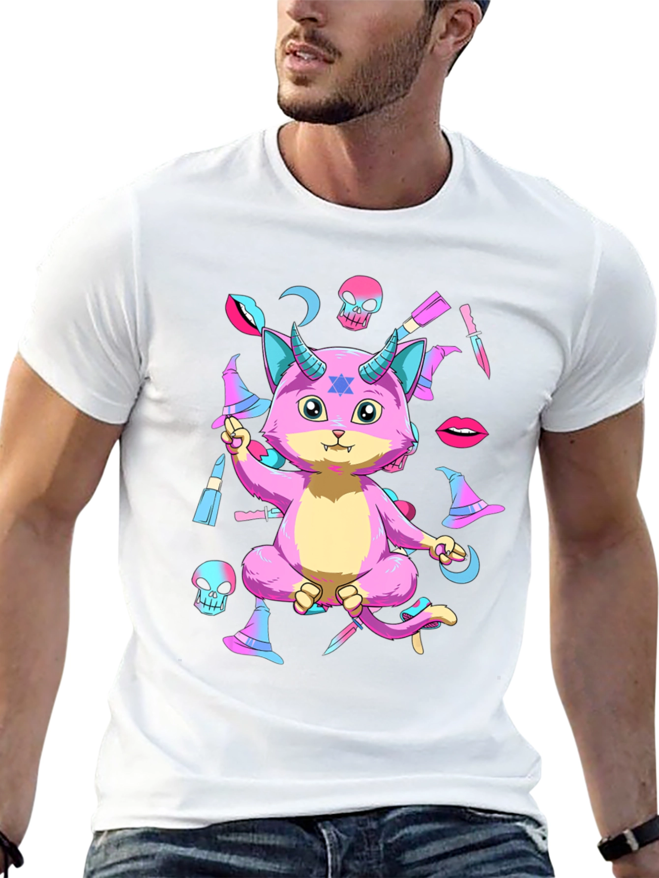 Pastel Goth Satanic Cat T-Shirt