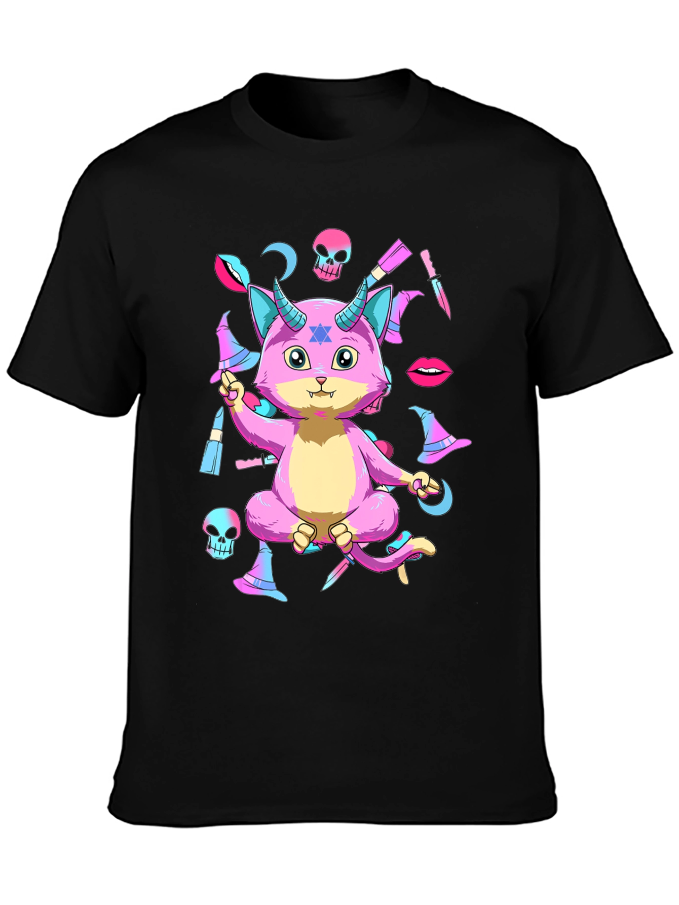 Pastel Goth Satanic Cat T-Shirt