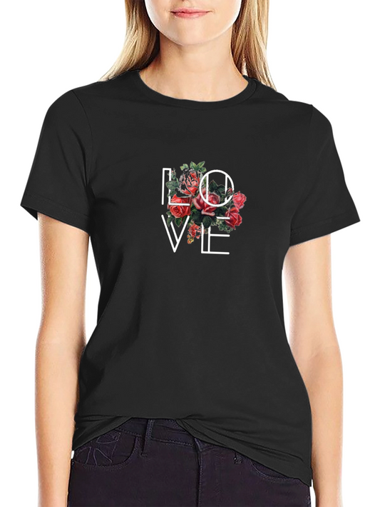 Floral Love T-Shirt - Romantic Graphic Tee