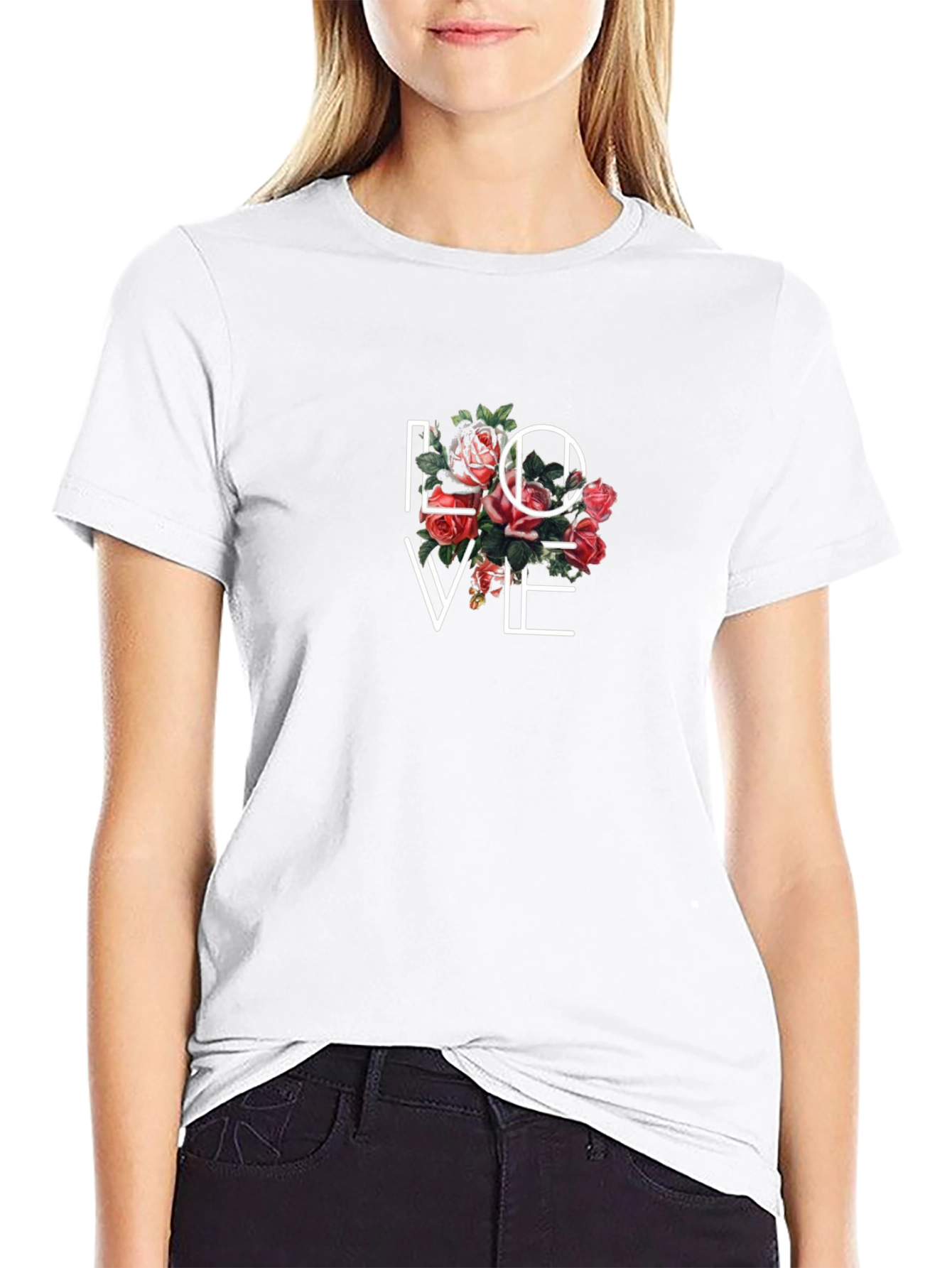 Floral Love T-Shirt - Romantic Graphic Tee