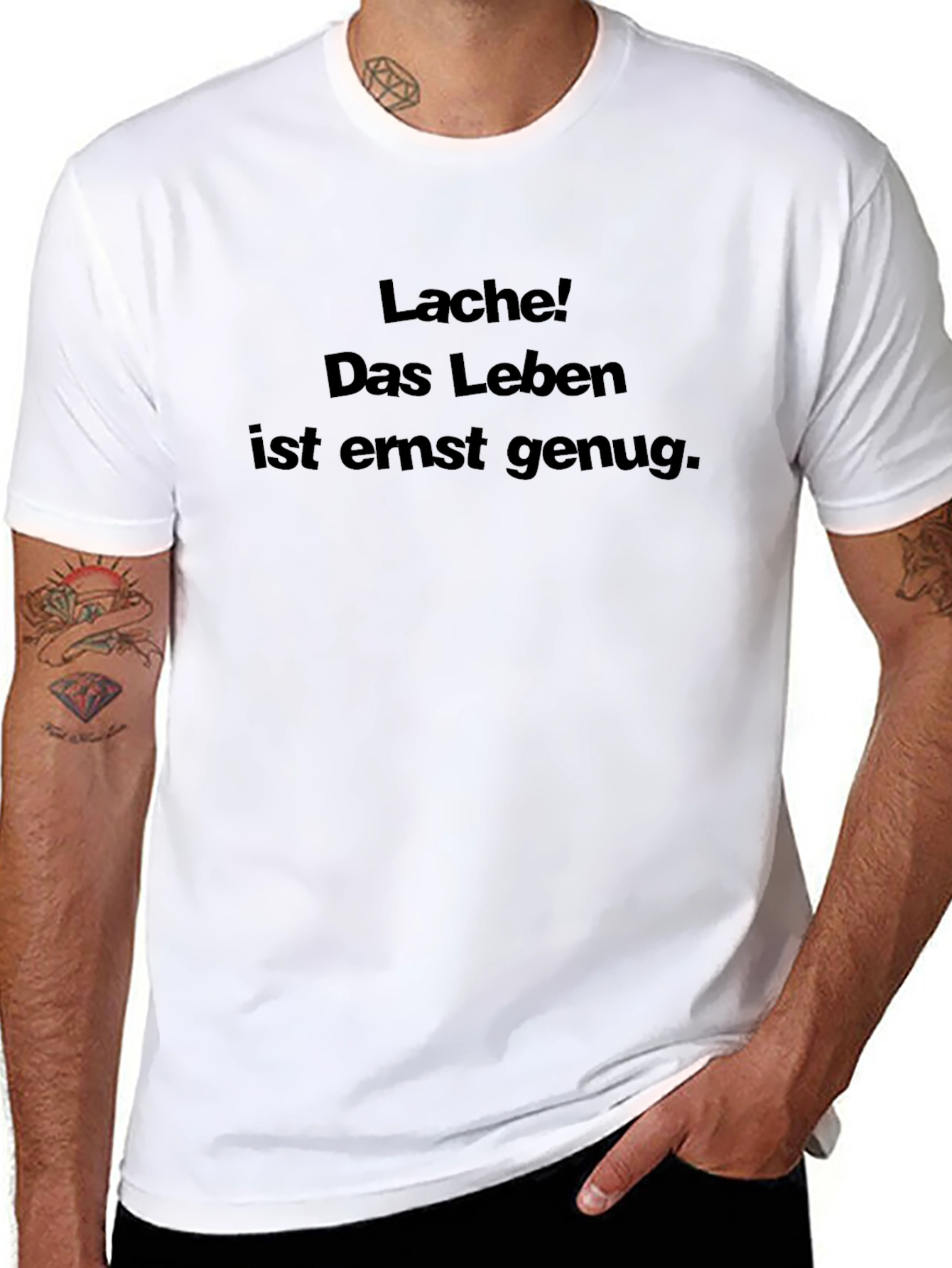 Lache! Das Leben T-Shirt - Black