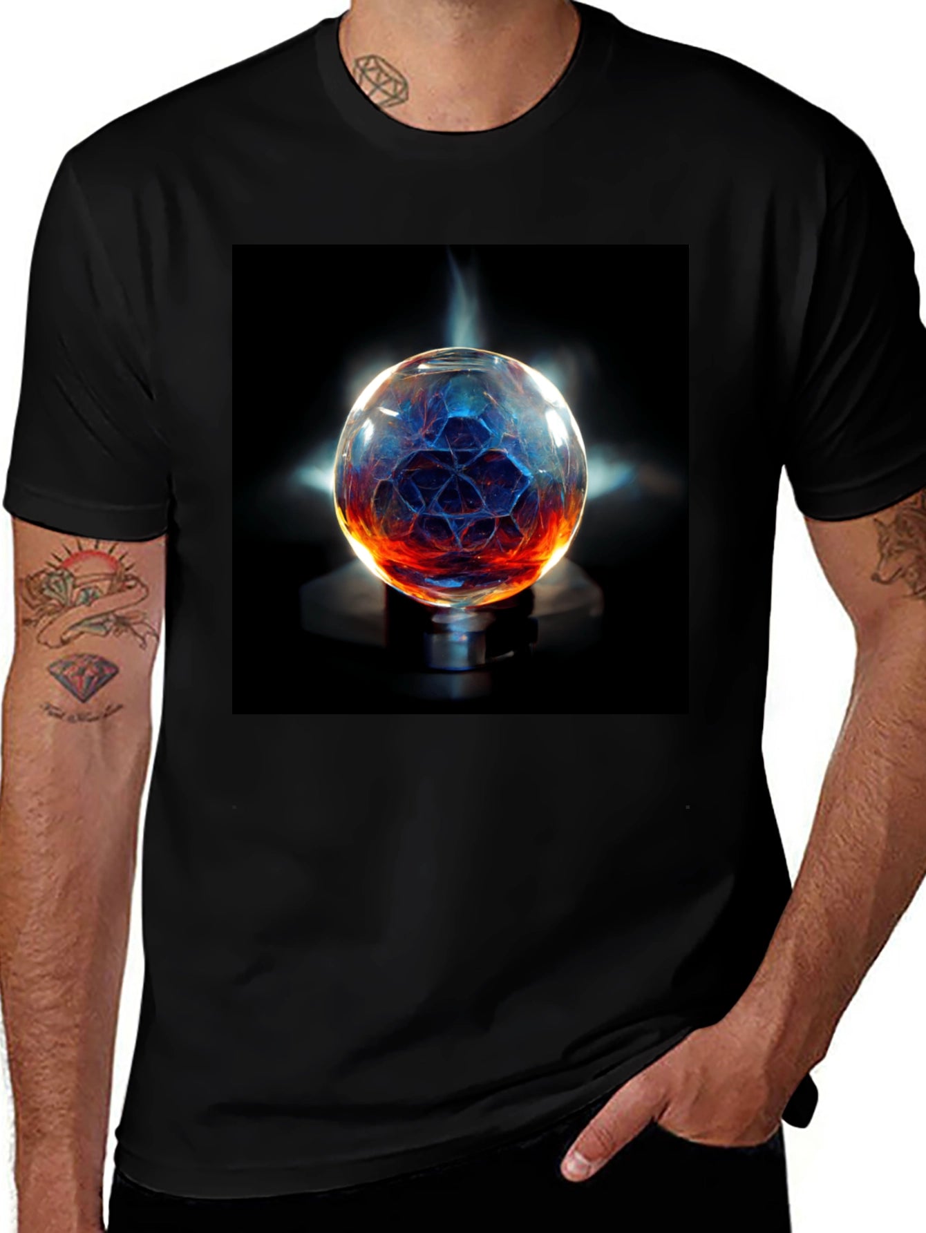 Mystic Orb Graphic T-Shirt - Unisex Black Tee
