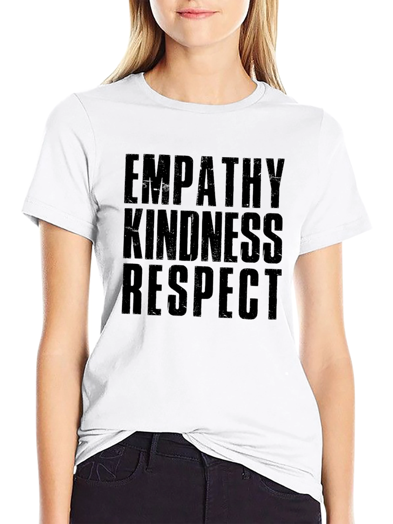Empathy Kindness Respect Black Graphic T-Shirt