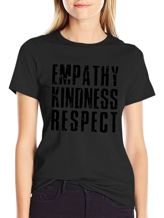 Empathy Kindness Respect Black Graphic T-Shirt