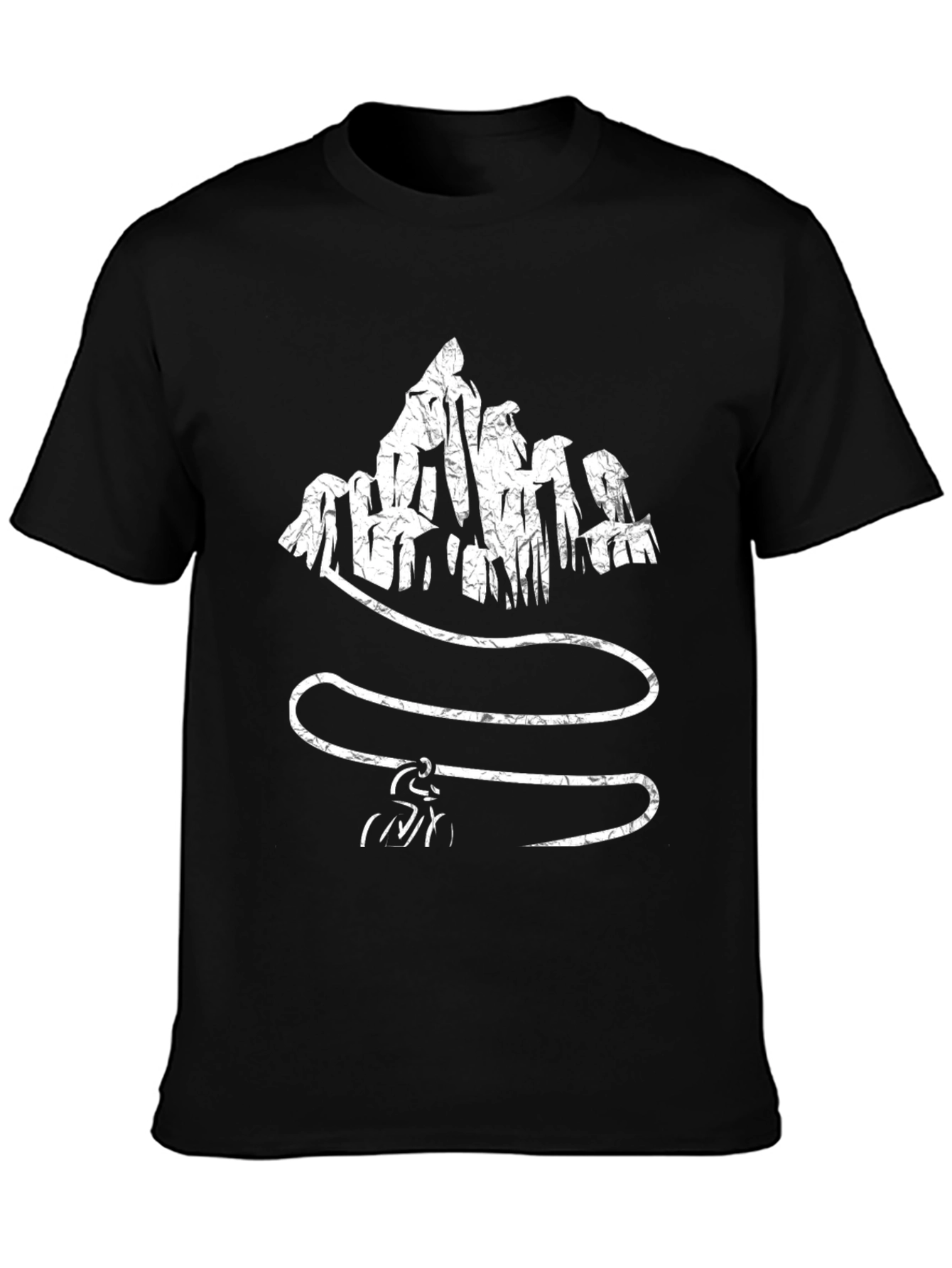 Abstract Mountain Climber Black T-Shirt