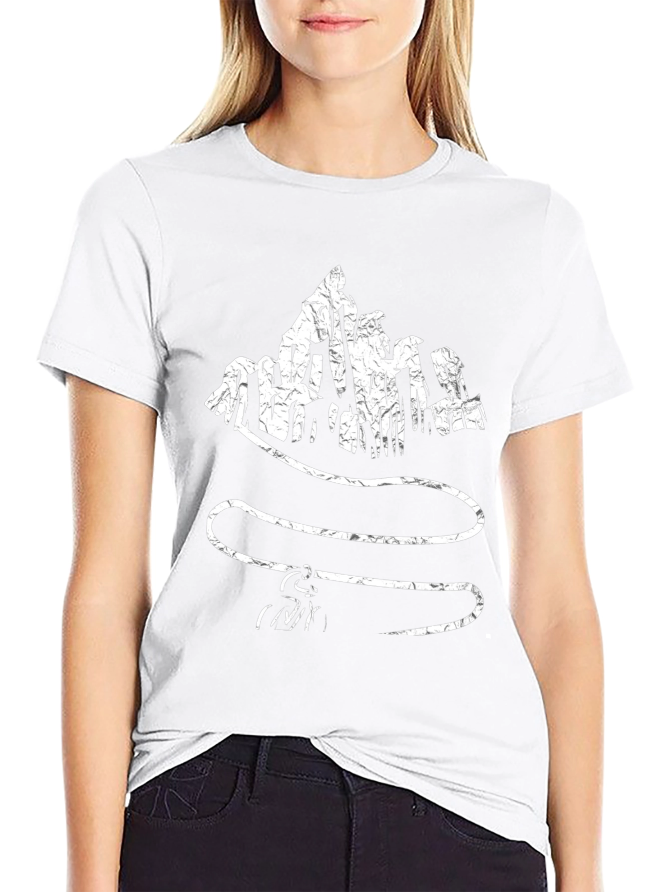 Abstract Mountain Climber Black T-Shirt