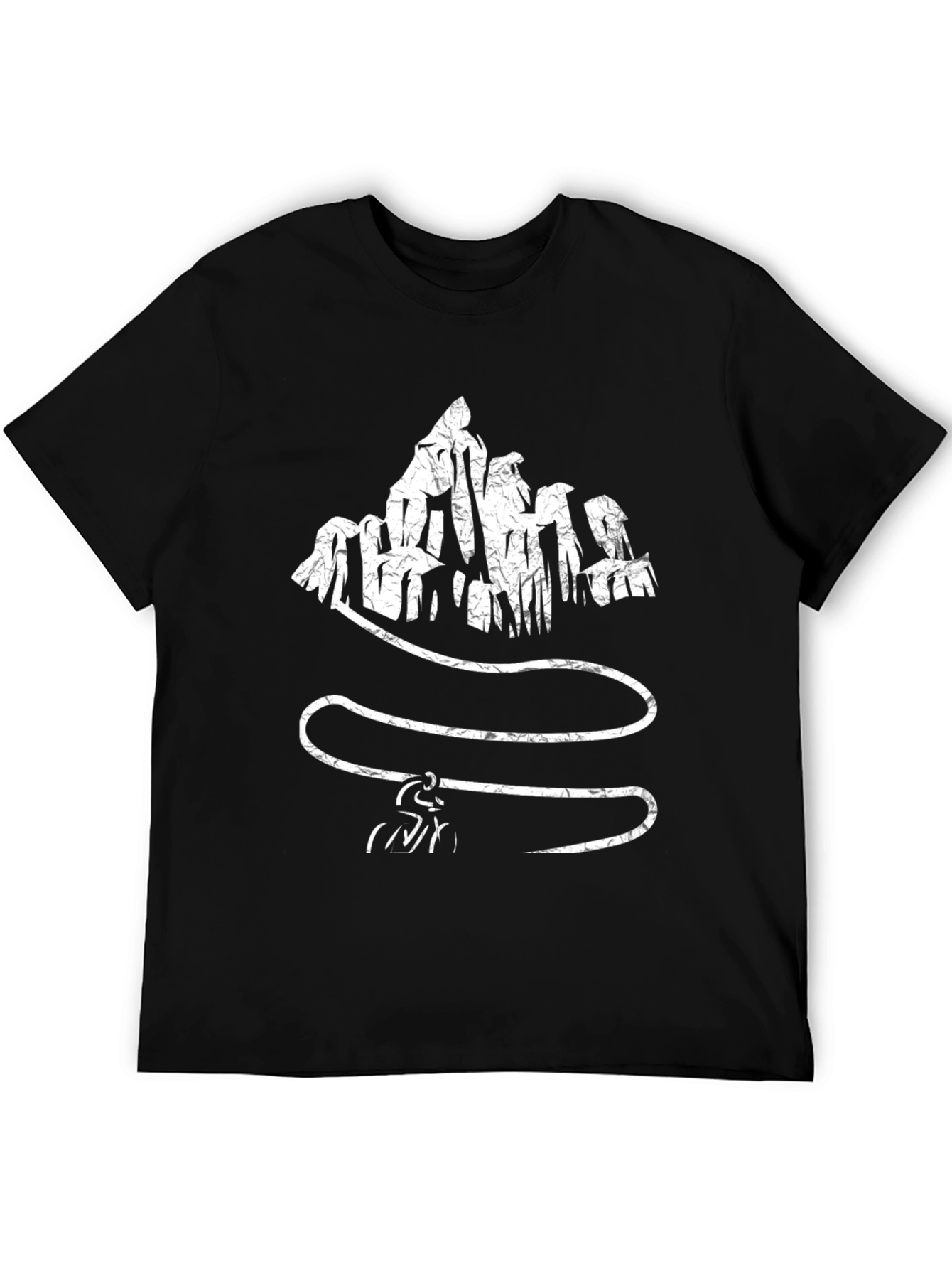 Abstract Mountain Climber Black T-Shirt