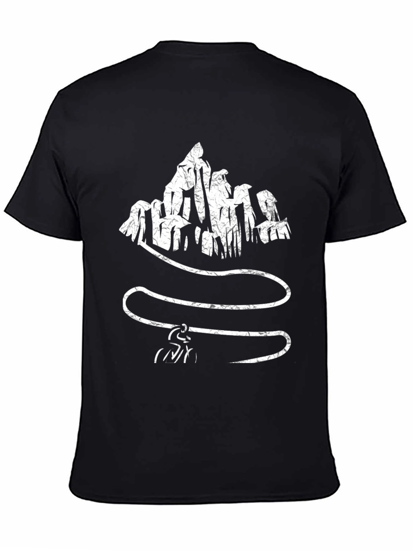 Abstract Mountain Climber Black T-Shirt